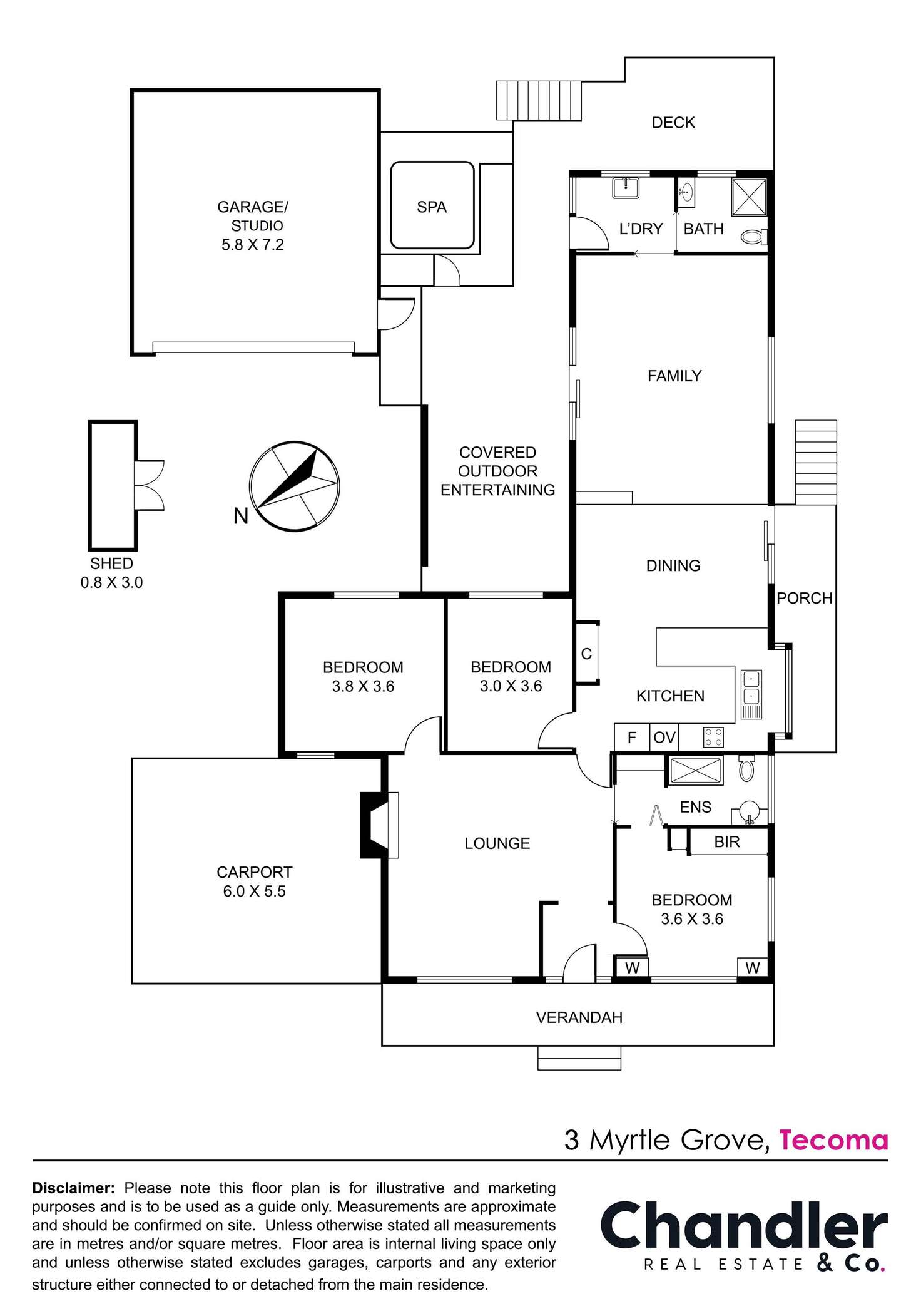 Floorplan of Homely house listing, 3 Myrtle Grove, Tecoma VIC 3160