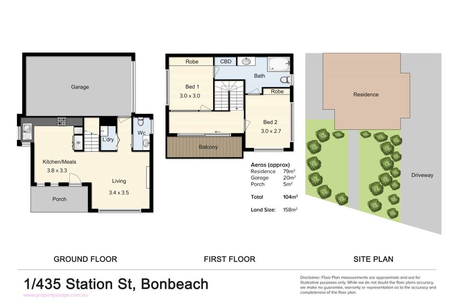 Floorplan of Homely unit listing, 1/435 Station Street, Bonbeach VIC 3196