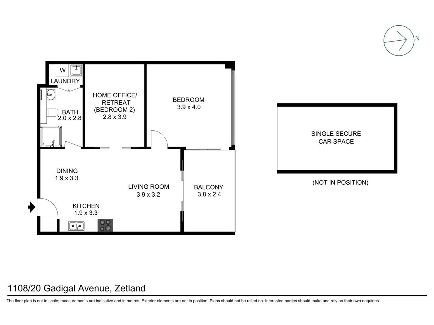 Floorplan of Homely apartment listing, 1108/20 Gadigal Avenue, Zetland NSW 2017