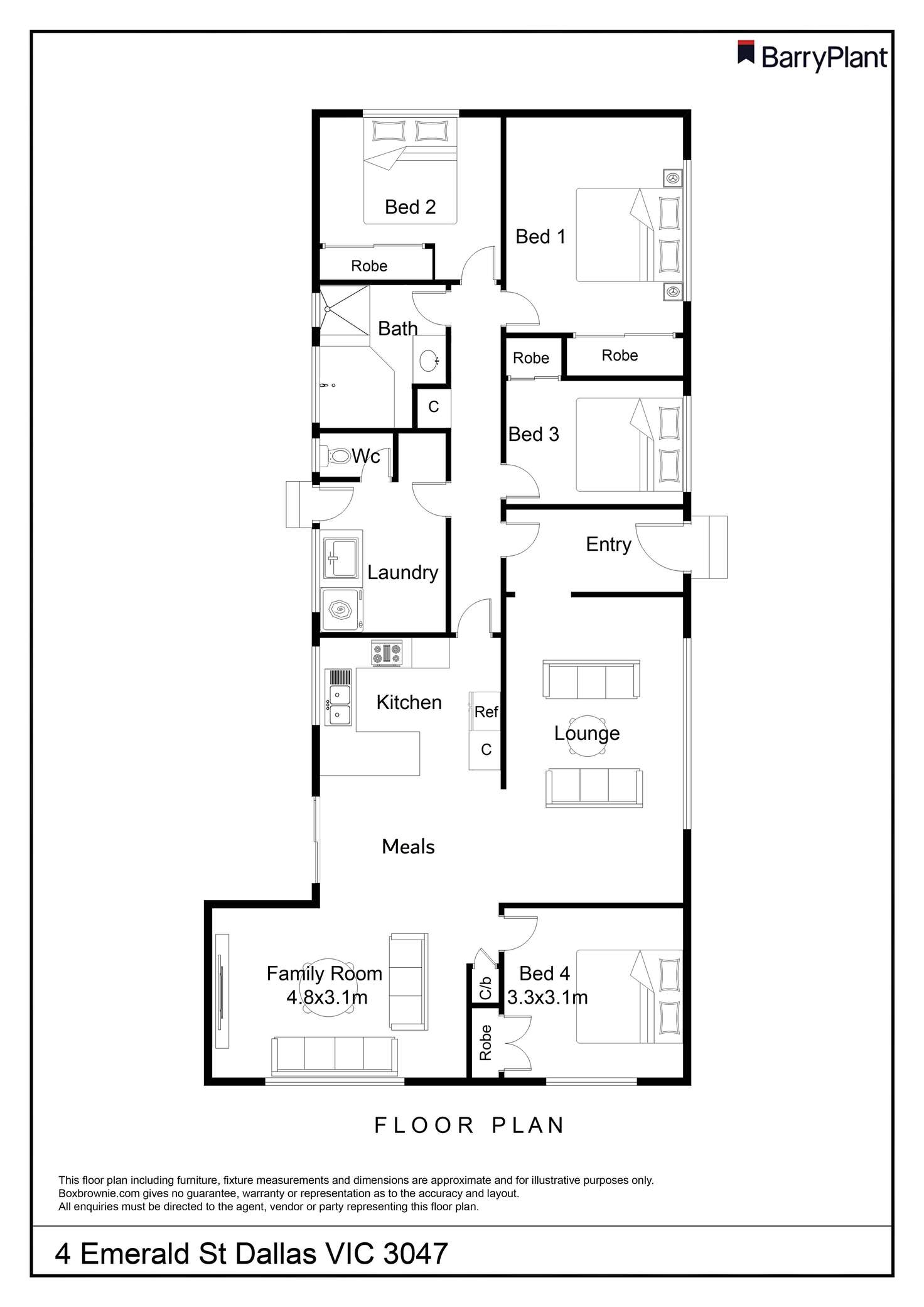 Floorplan of Homely house listing, 4 Emerald Street, Dallas VIC 3047