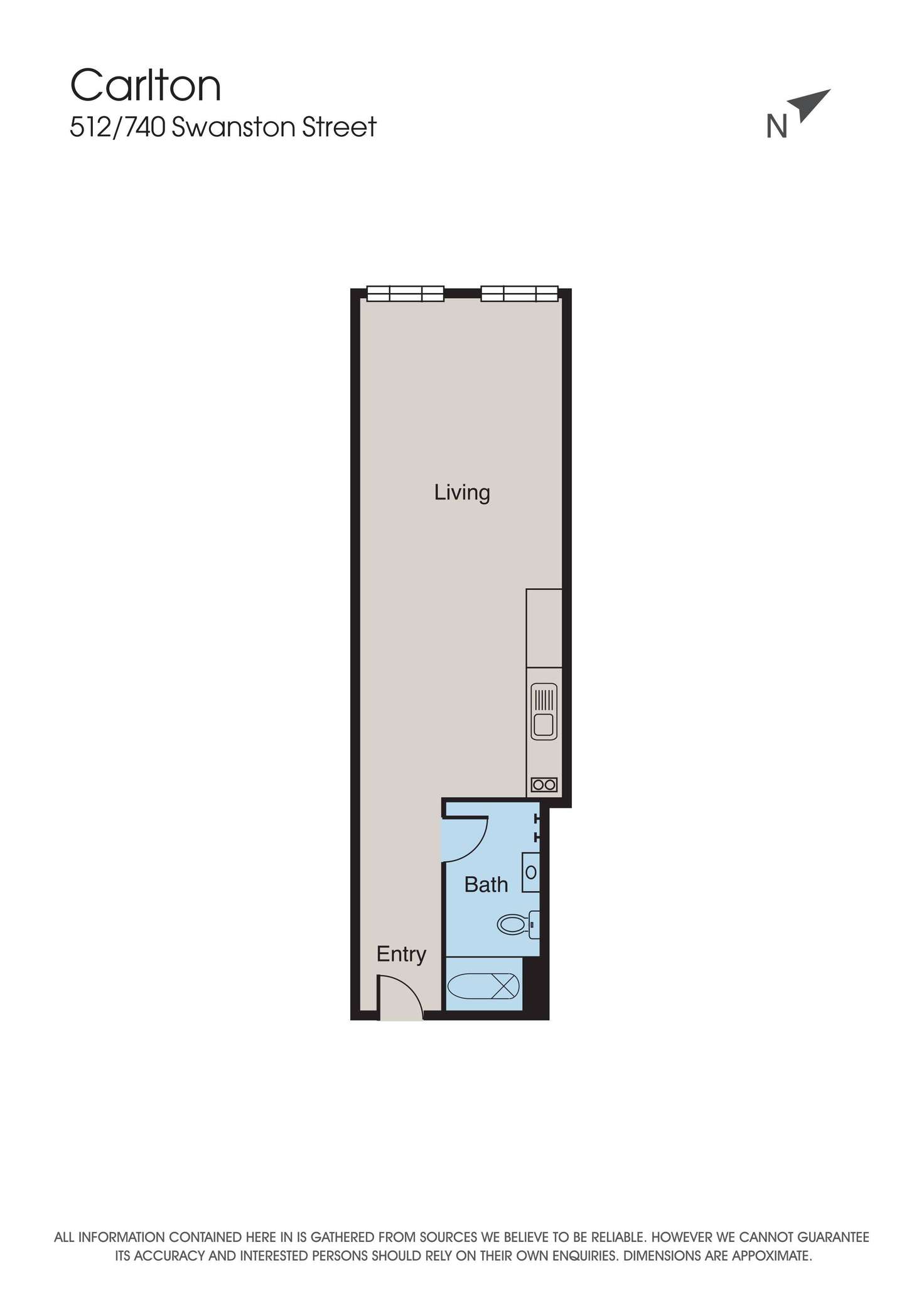 Floorplan of Homely studio listing, 512/740 Swanston Street, Carlton VIC 3053