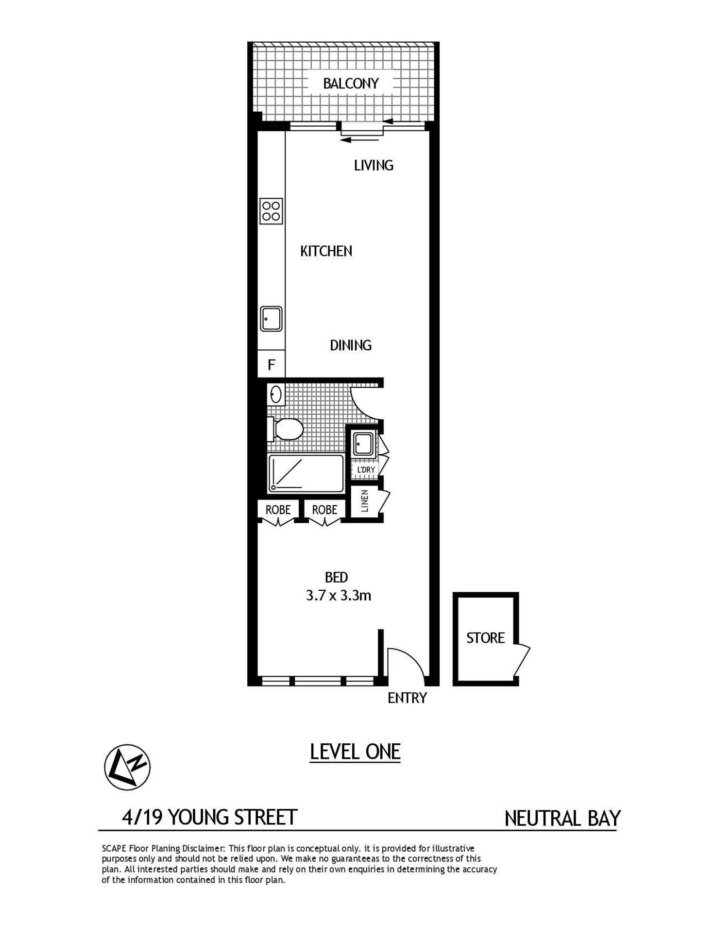 Floorplan of Homely apartment listing, 4/19 Young Street, Neutral Bay NSW 2089