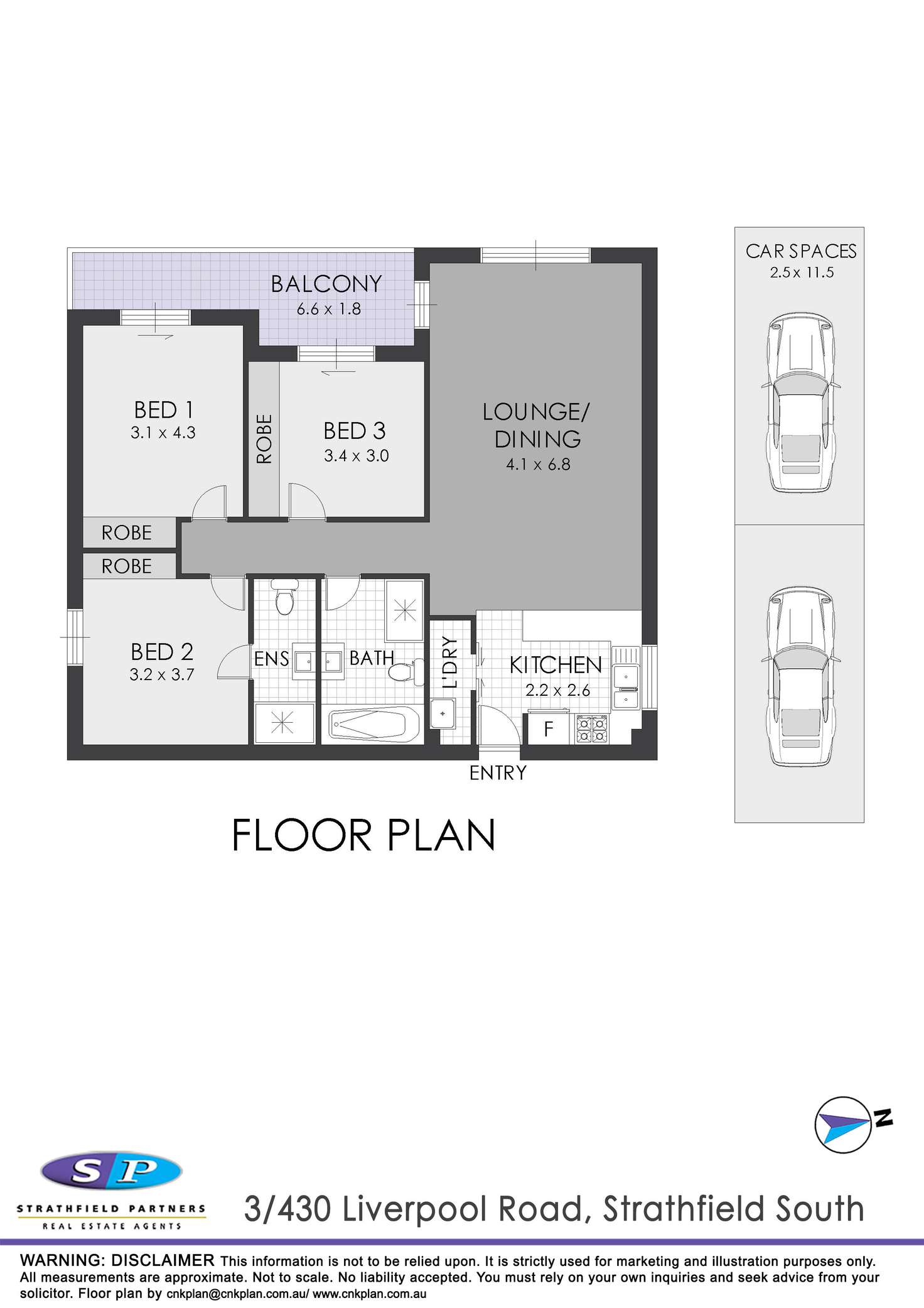 Floorplan of Homely apartment listing, 3/430 Liverpool Road, Strathfield South NSW 2136