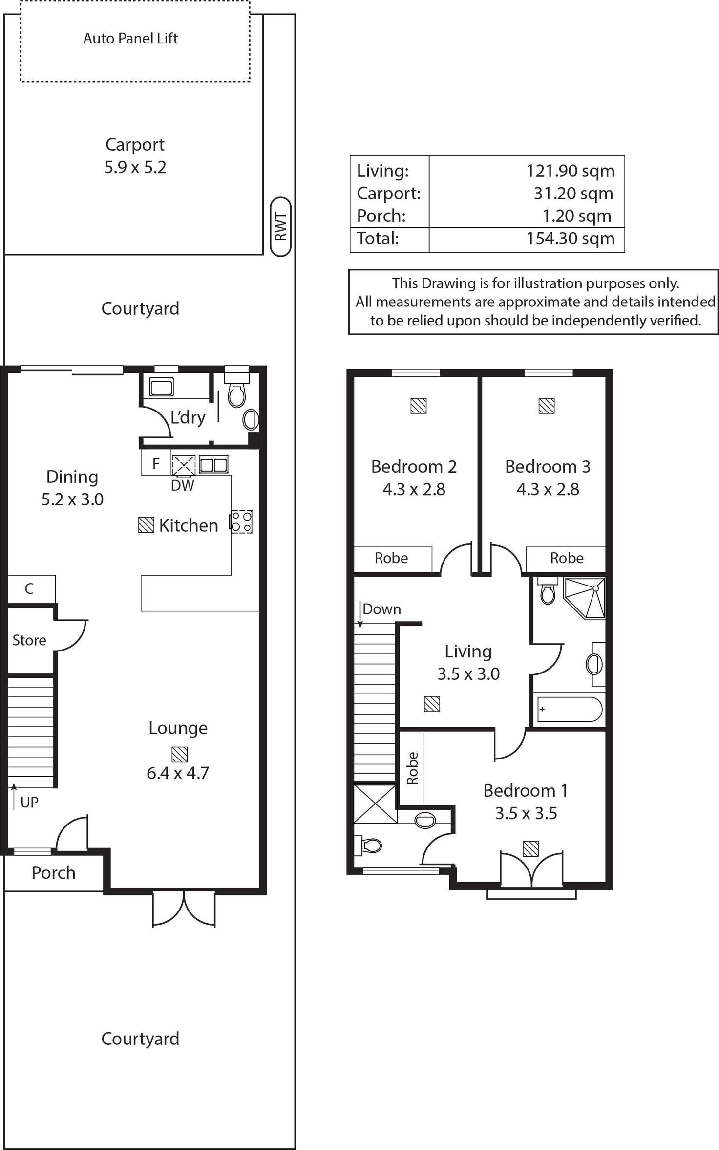 Floorplan of Homely townhouse listing, 65 Payenham Road, College Park SA 5069