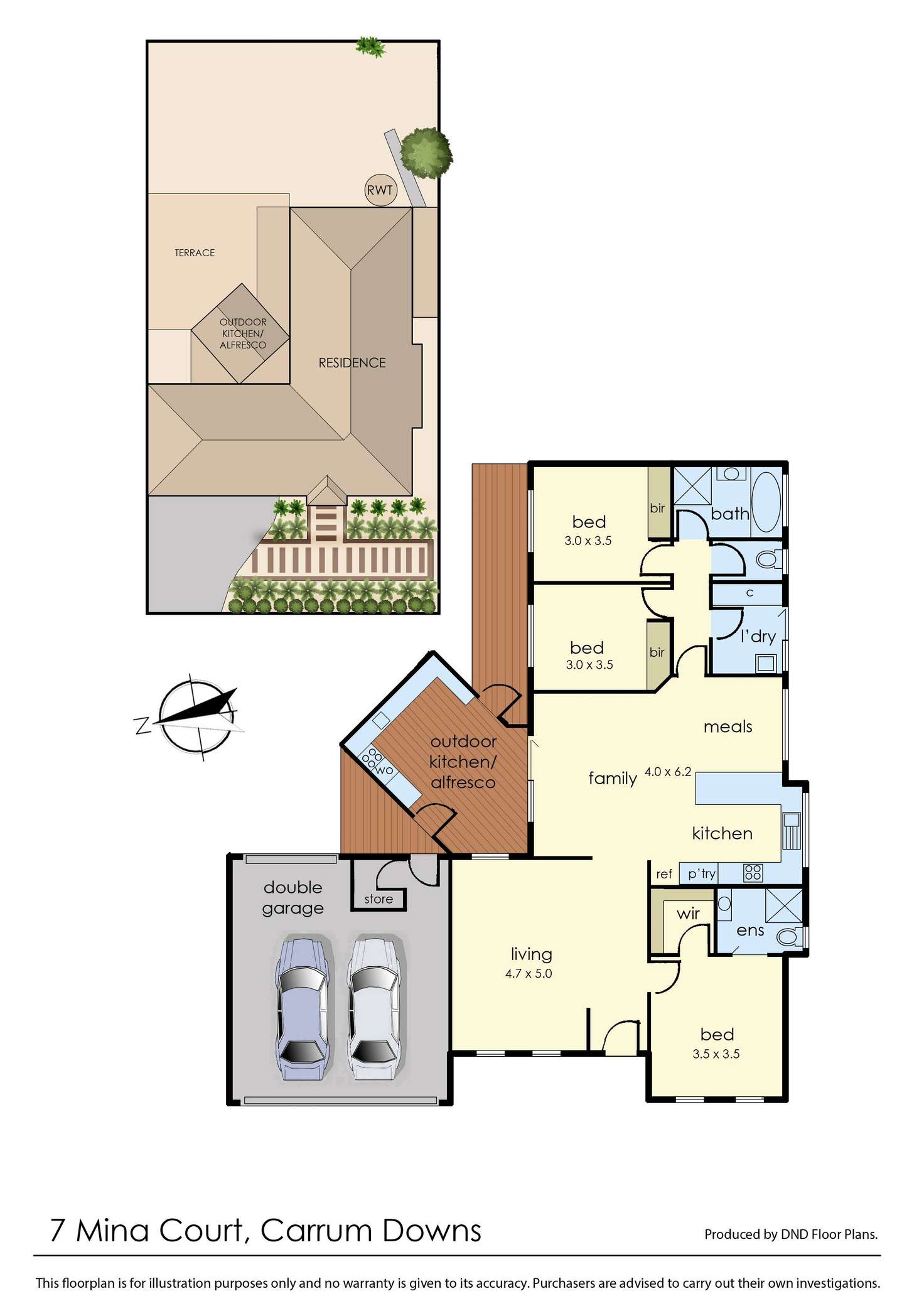 Floorplan of Homely house listing, 7 Mina Court, Carrum Downs VIC 3201