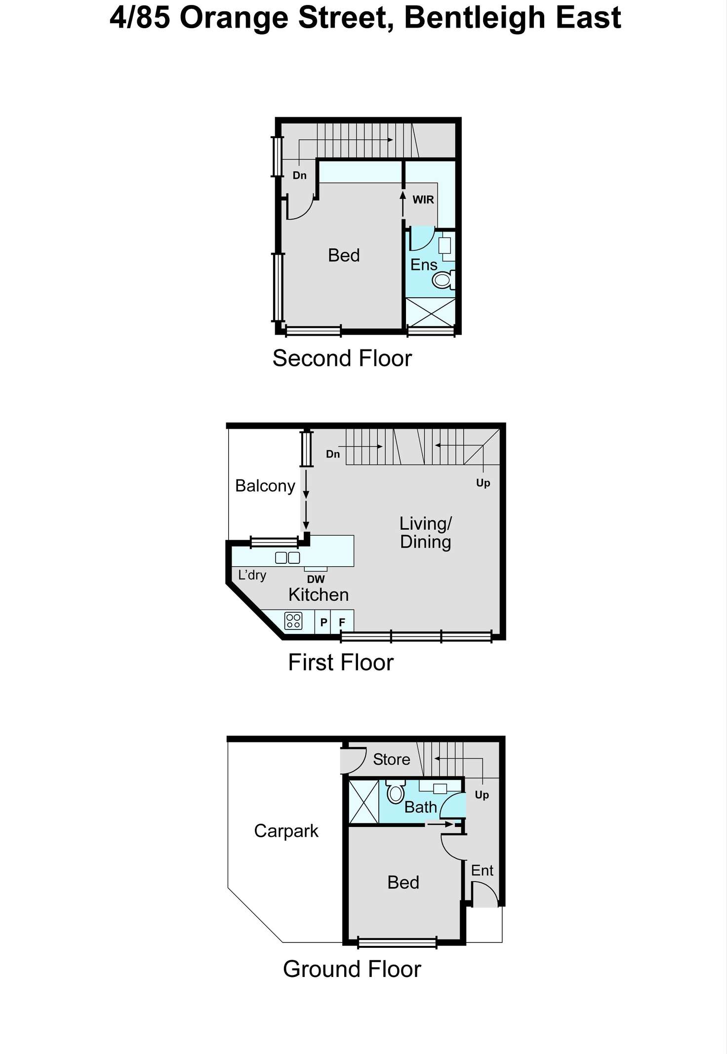 Floorplan of Homely townhouse listing, 4/85 Orange Street, Bentleigh East VIC 3165