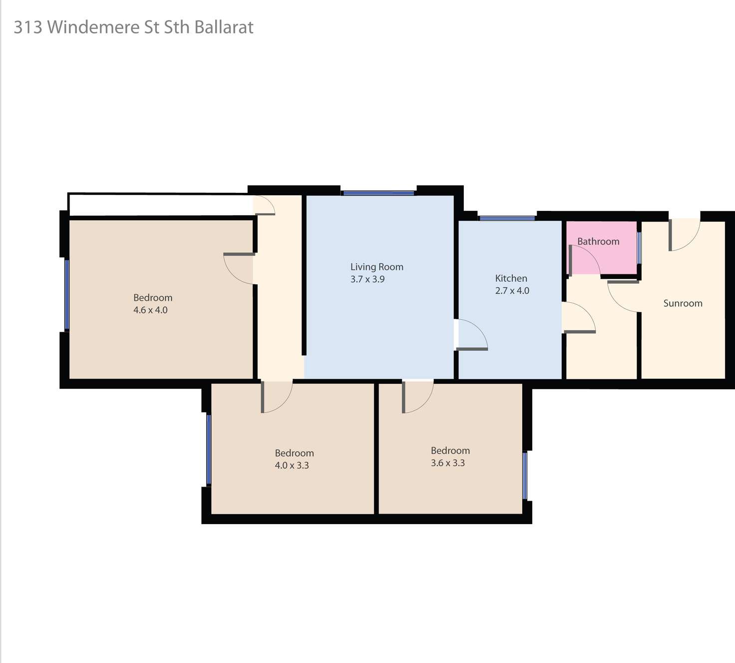 Floorplan of Homely house listing, 313 Windermere Street, Ballarat Central VIC 3350