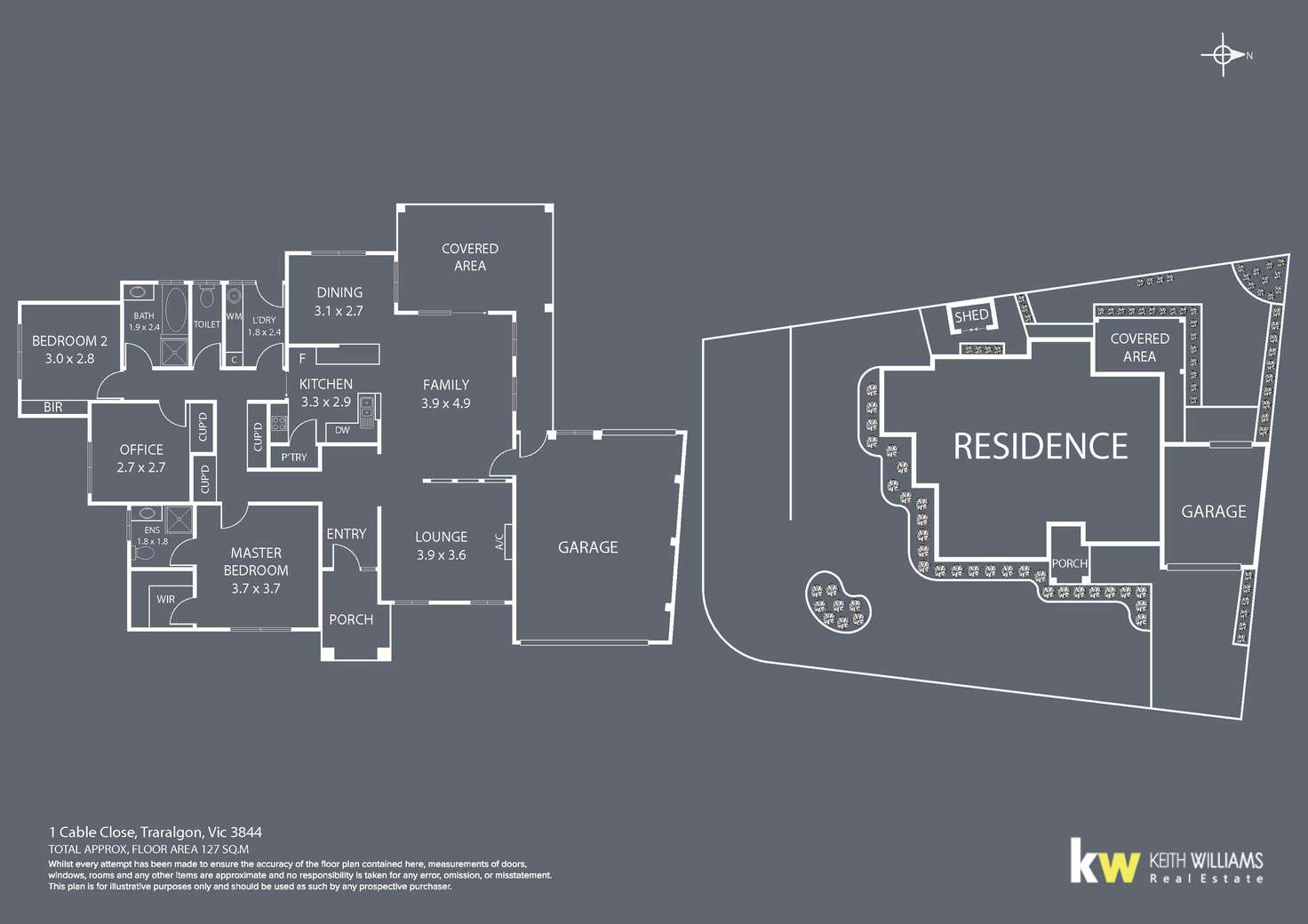 Floorplan of Homely house listing, 1 Cable Close, Traralgon VIC 3844