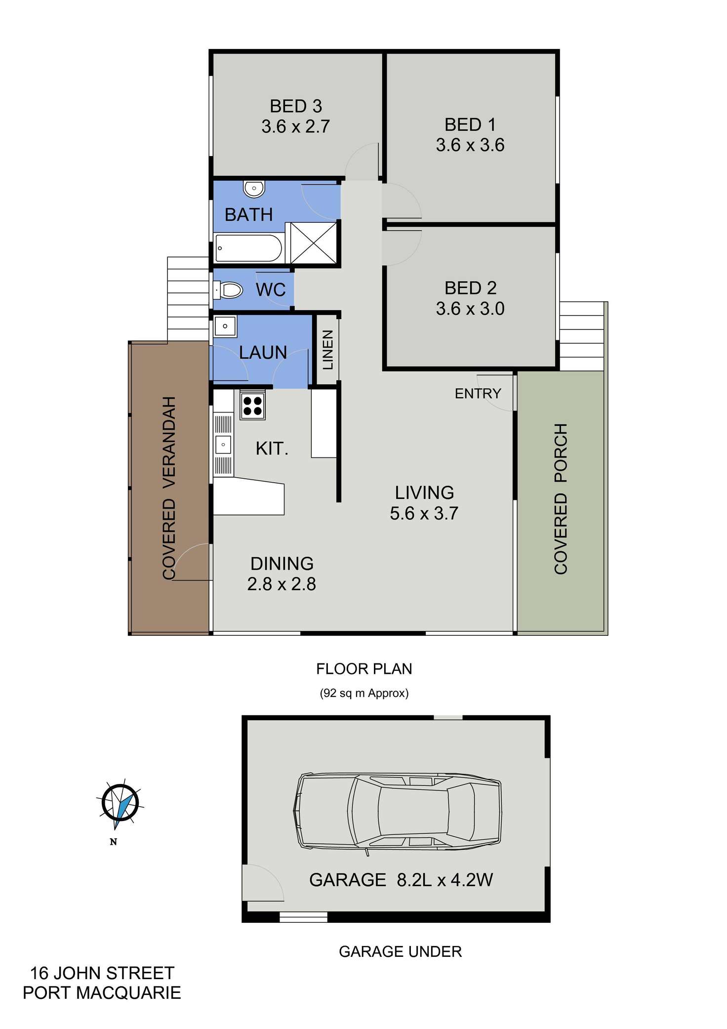 Floorplan of Homely house listing, 16 John Street, Port Macquarie NSW 2444