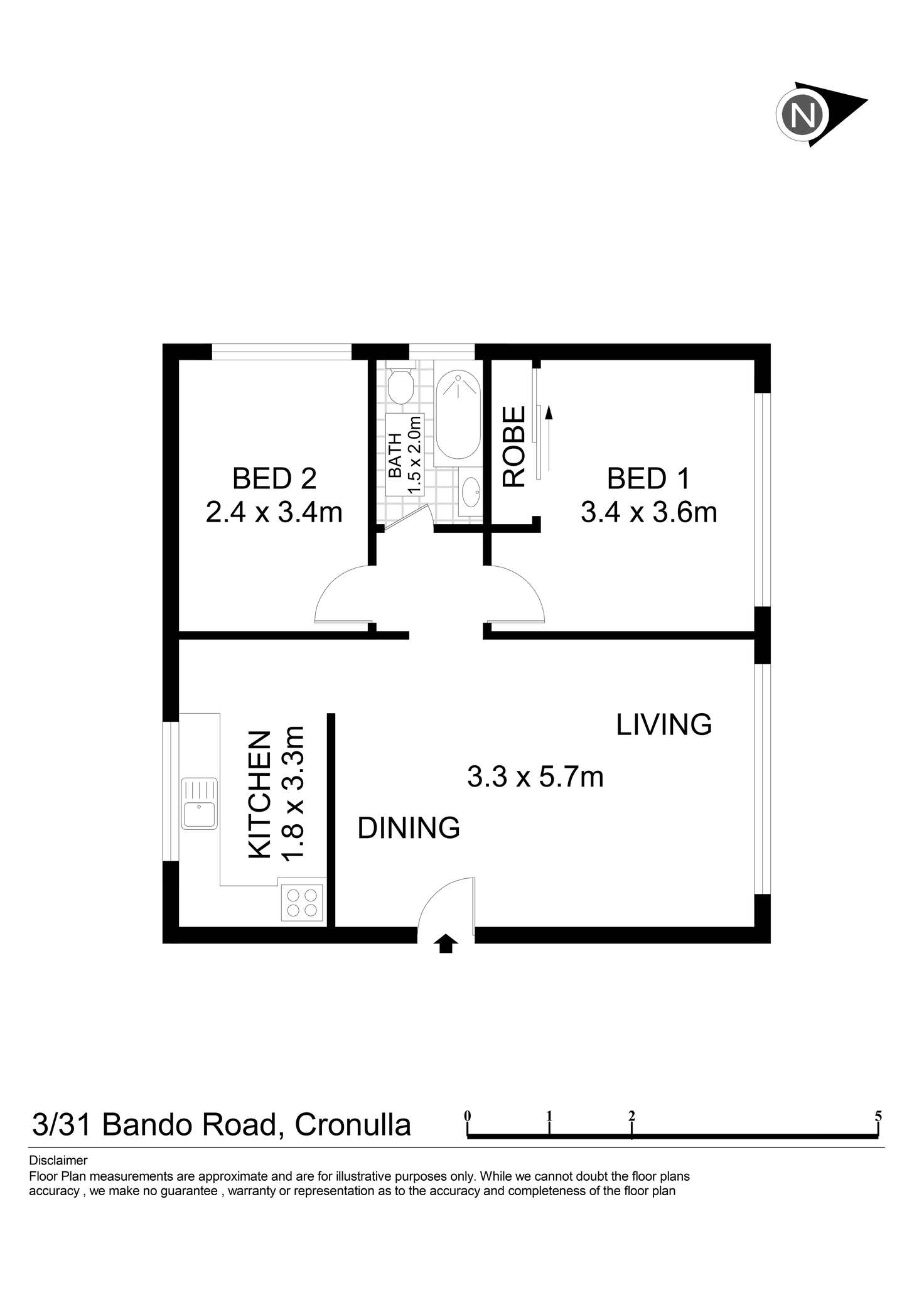 Floorplan of Homely apartment listing, 3/31 Bando Road, Cronulla NSW 2230
