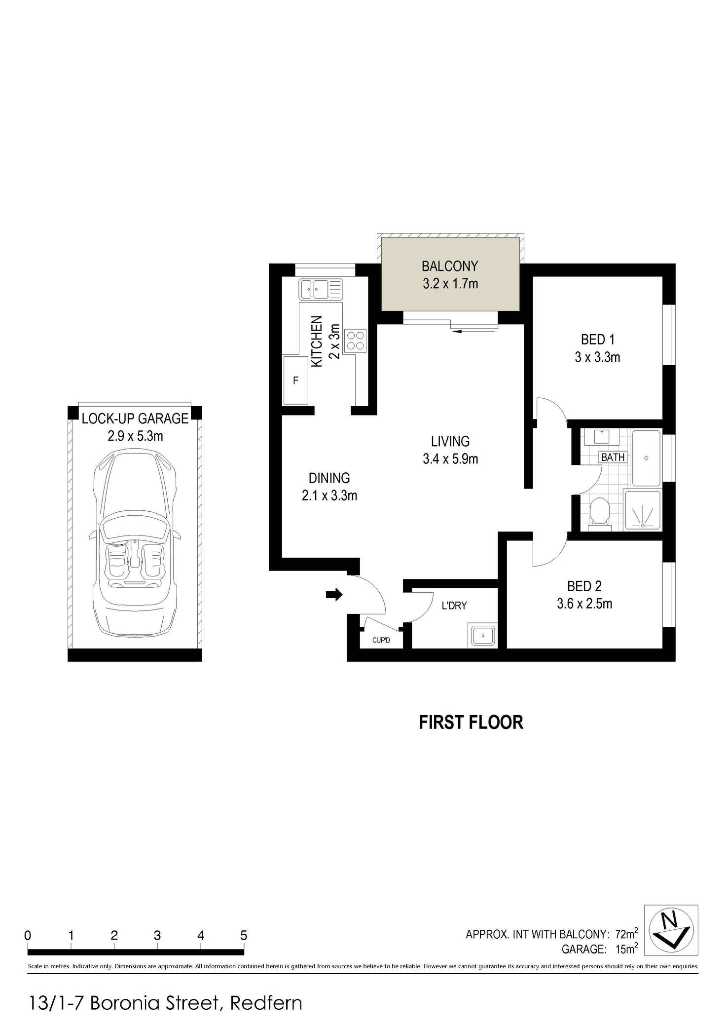 Floorplan of Homely apartment listing, 13/1-7 Boronia Street, Redfern NSW 2016