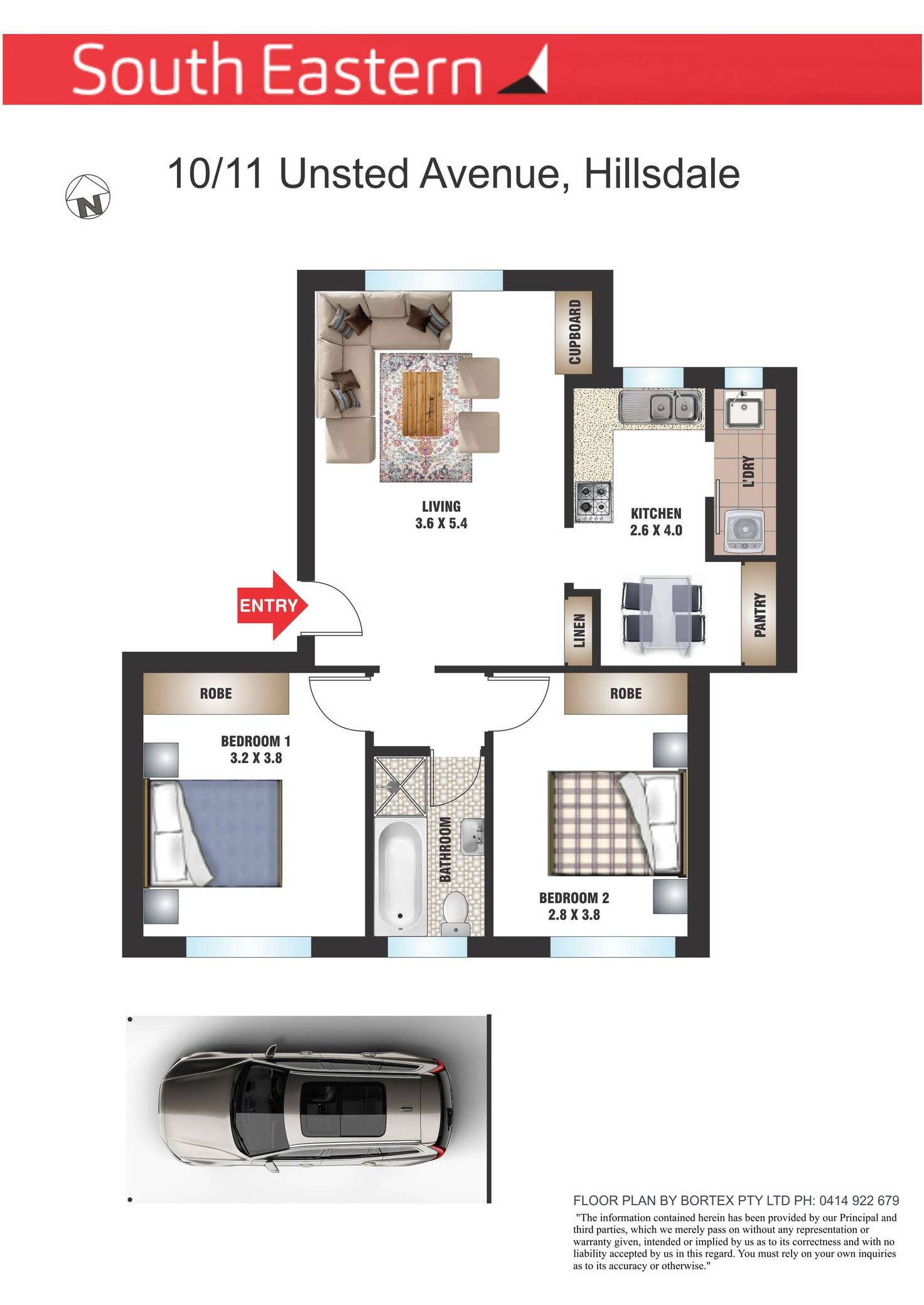 Floorplan of Homely unit listing, 10/11 Unsted Crescent, Hillsdale NSW 2036
