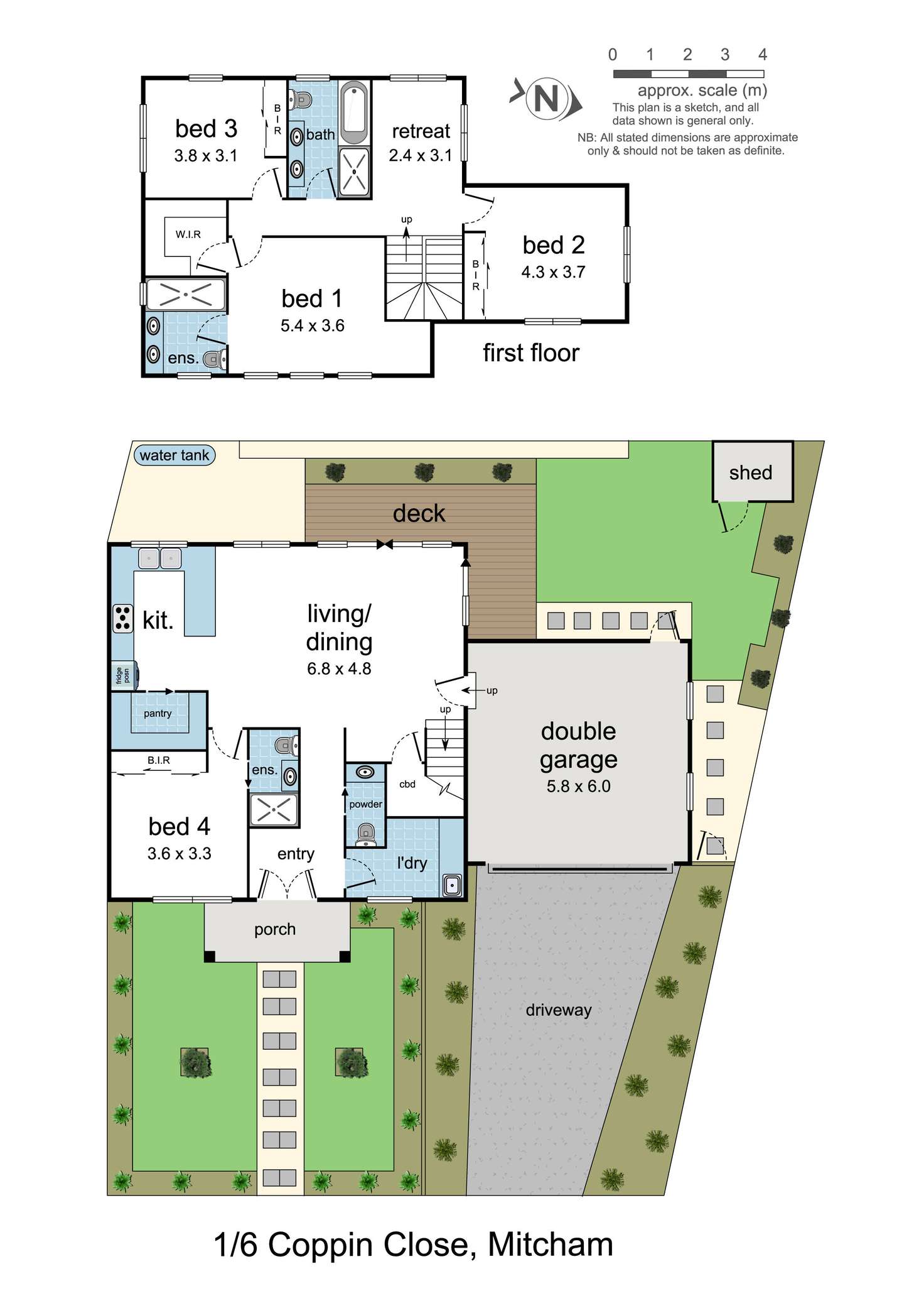 Floorplan of Homely townhouse listing, 1/6 Coppin Close, Mitcham VIC 3132