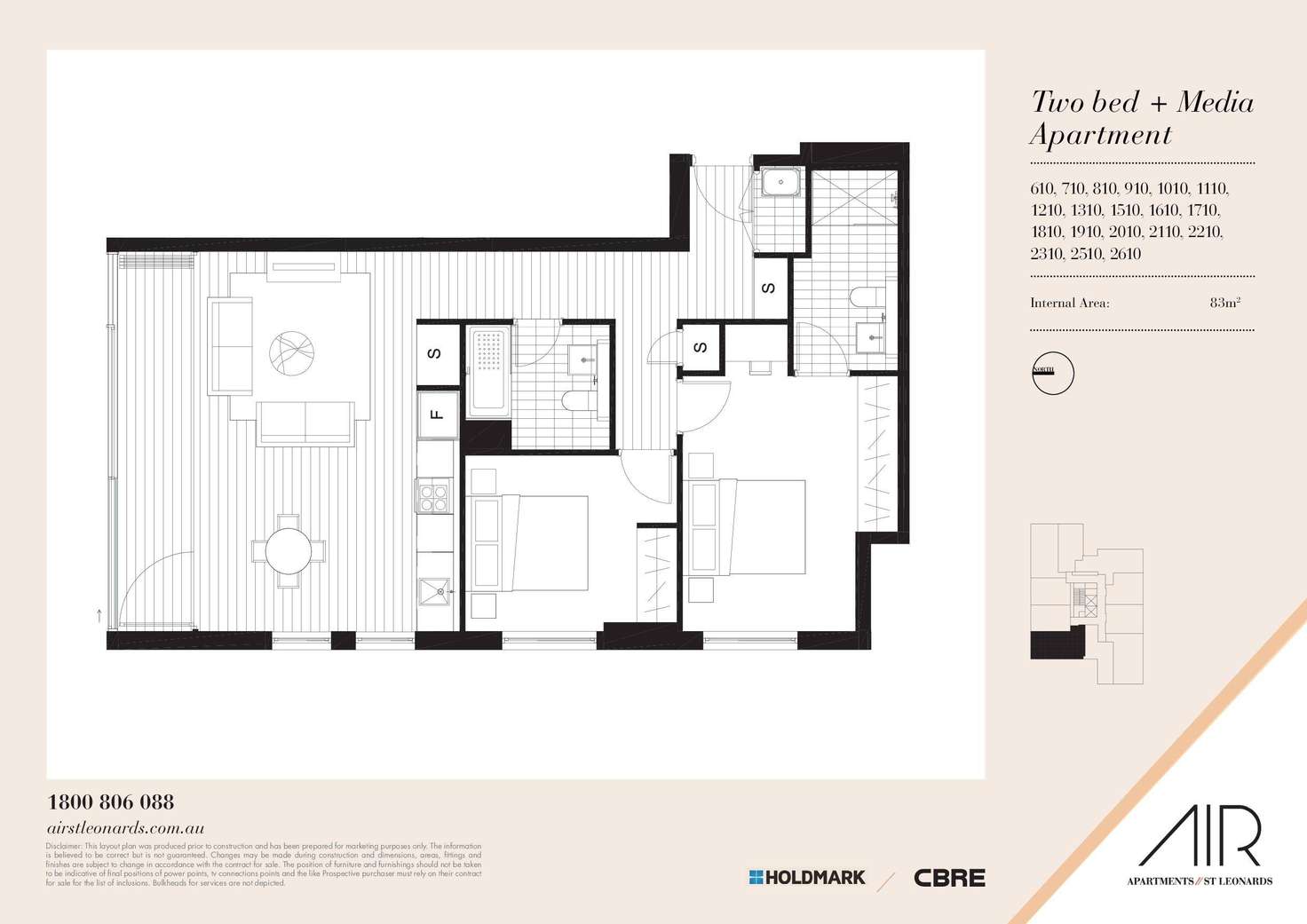 Floorplan of Homely apartment listing, Level 6/610/10 Atchison Street, St Leonards NSW 2065