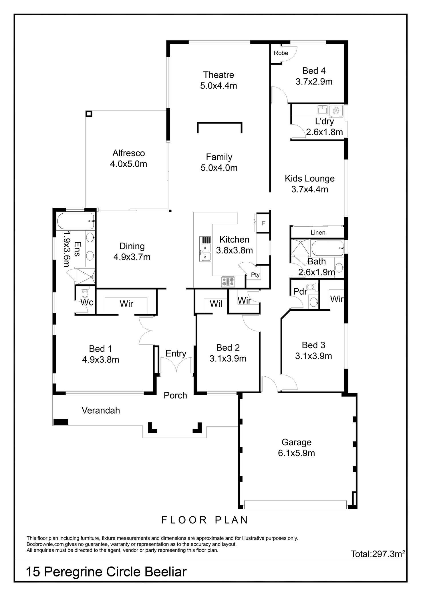 Floorplan of Homely house listing, 15 Peregrine Circle, Beeliar WA 6164