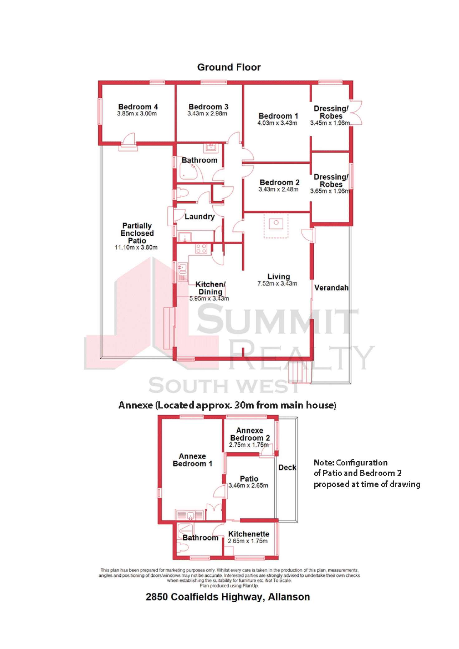 Floorplan of Homely acreageSemiRural listing, 2850 Coalfields Road, Allanson WA 6225