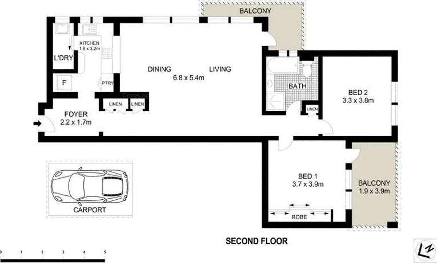 Floorplan of Homely apartment listing, 10/250 Pacific Highway, Greenwich NSW 2065