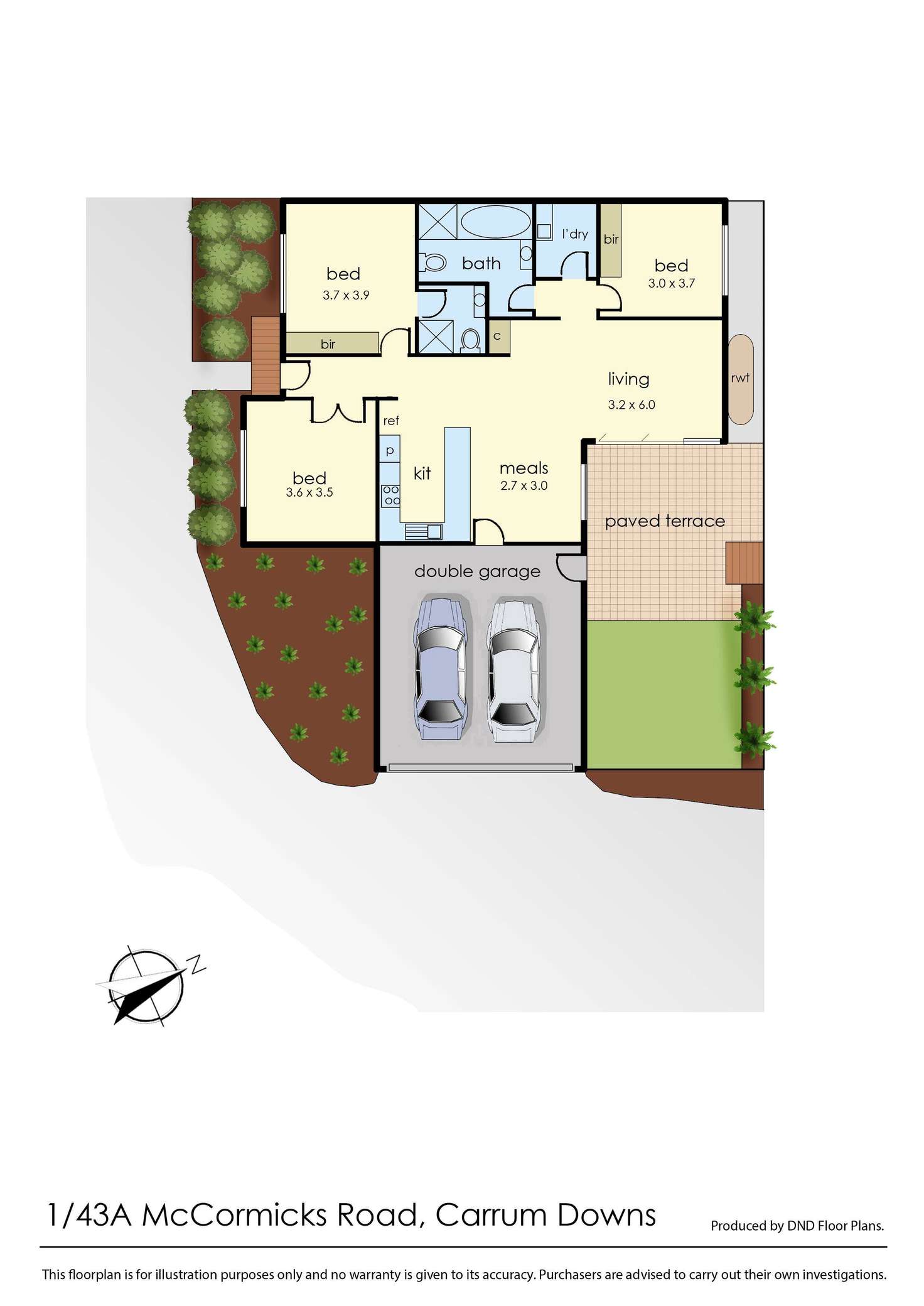 Floorplan of Homely unit listing, 1/43A Mccormicks Road, Carrum Downs VIC 3201