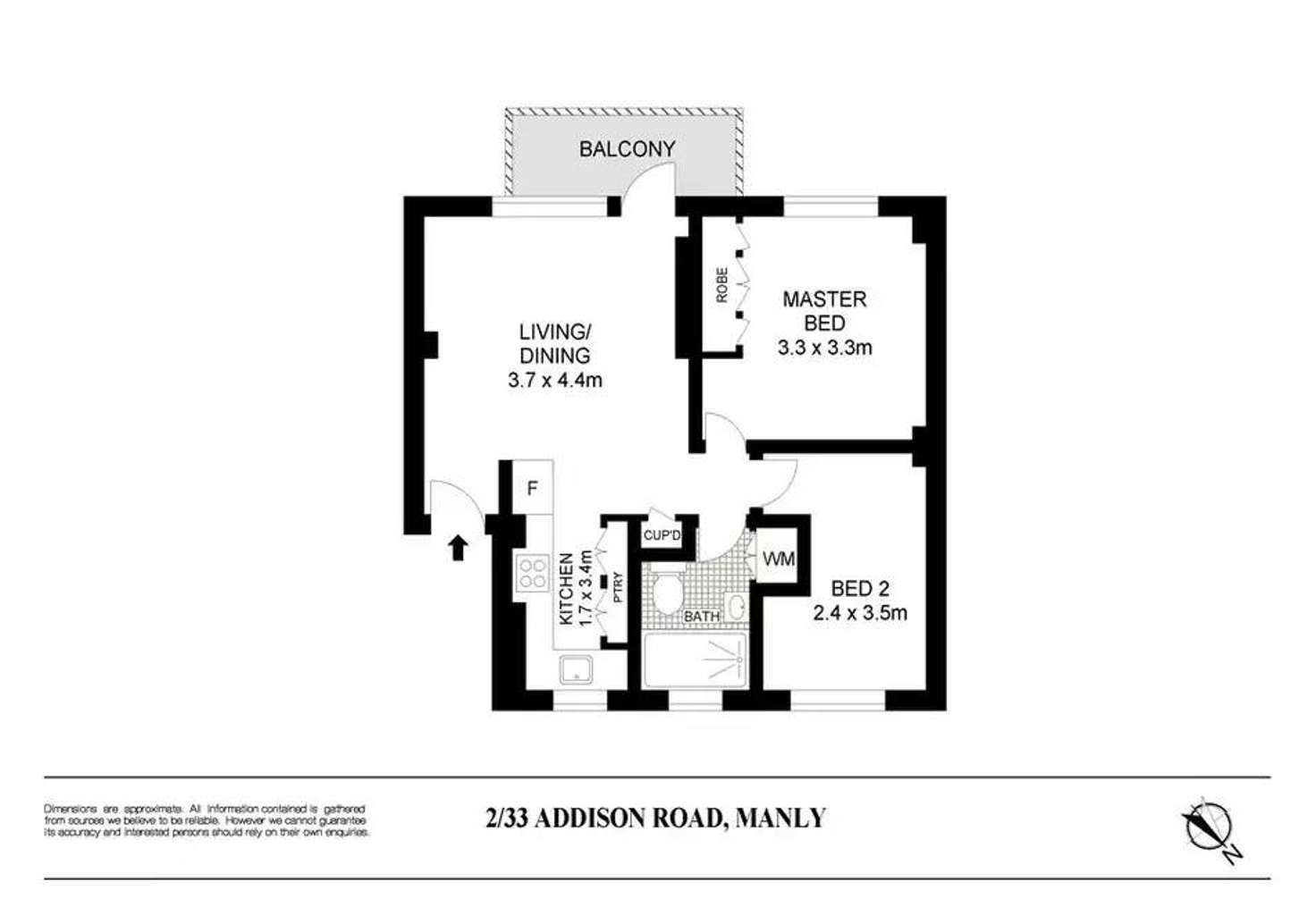 Floorplan of Homely apartment listing, 2/33 Addison Road, Manly NSW 2095