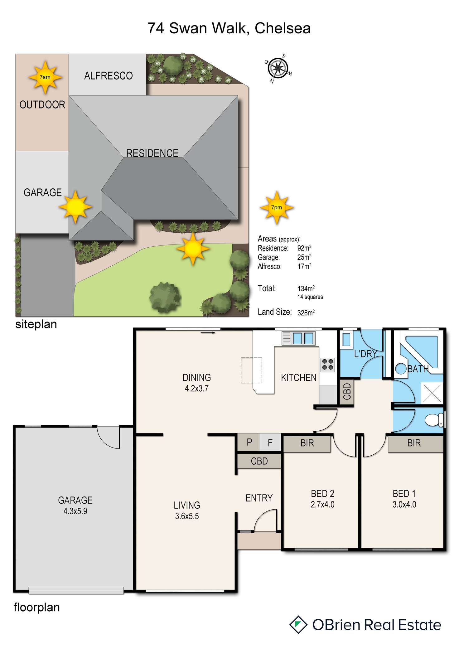 Floorplan of Homely unit listing, 74 Swan Walk, Chelsea VIC 3196