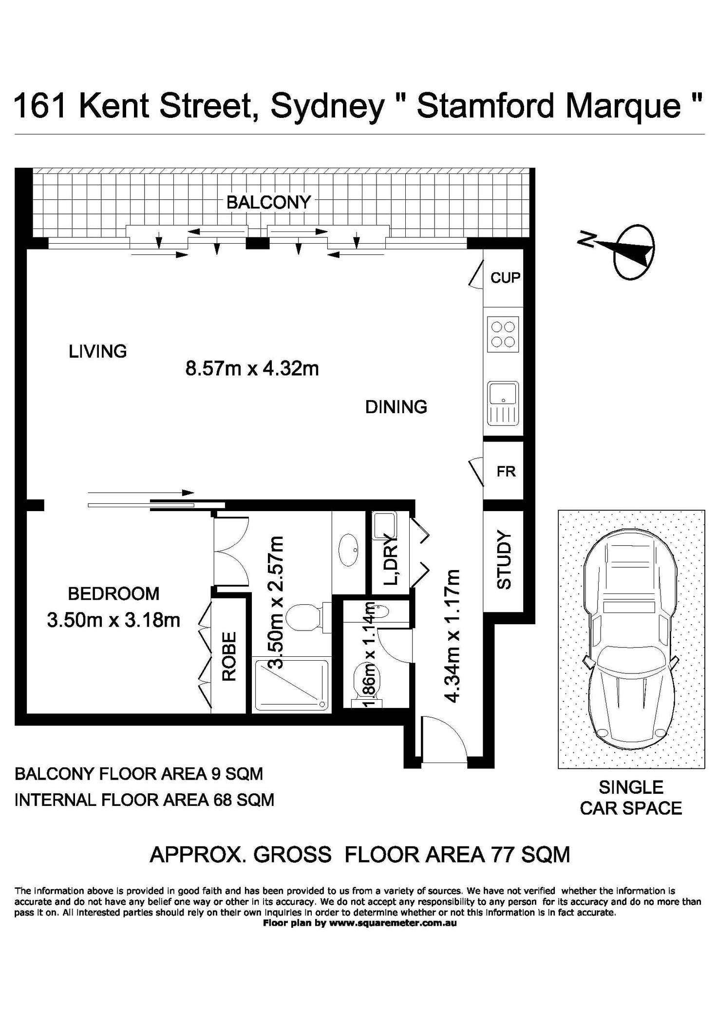 Floorplan of Homely apartment listing, 161 Kent Street, Sydney NSW 2000