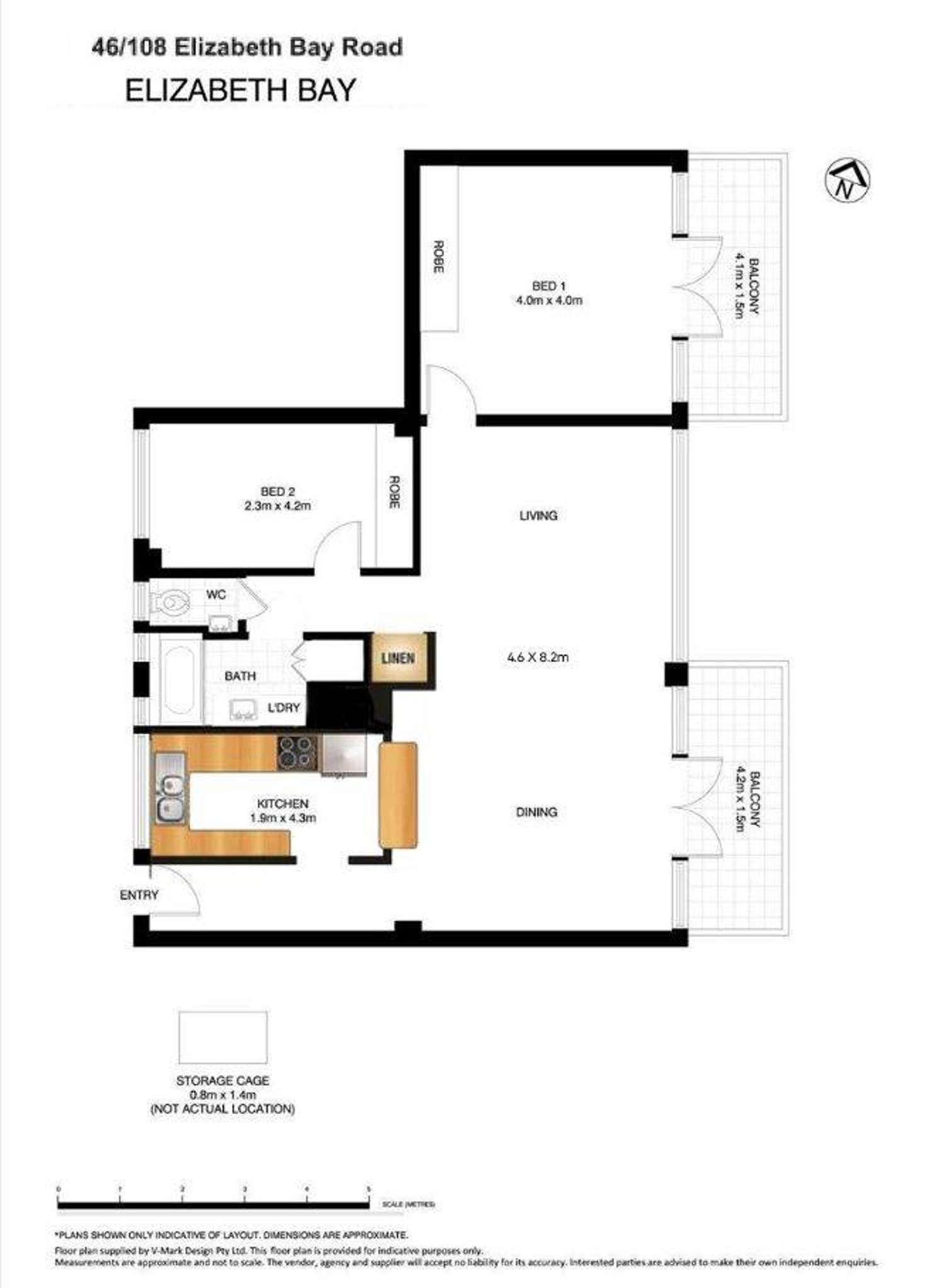 Floorplan of Homely apartment listing, 46/108 Elizabeth Bay Road, Elizabeth Bay NSW 2011