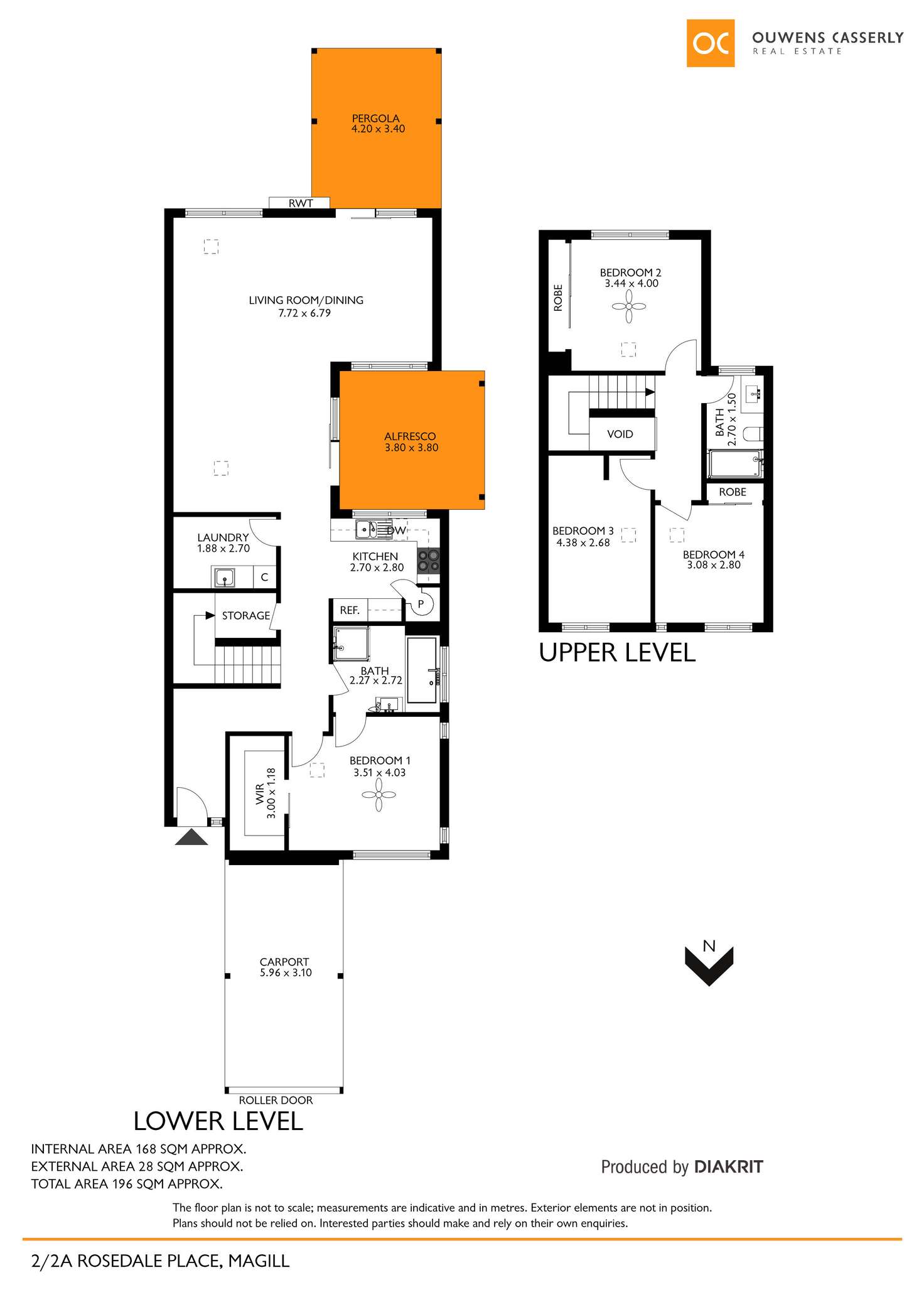 Floorplan of Homely townhouse listing, 2/2A Rosedale Place, Magill SA 5072