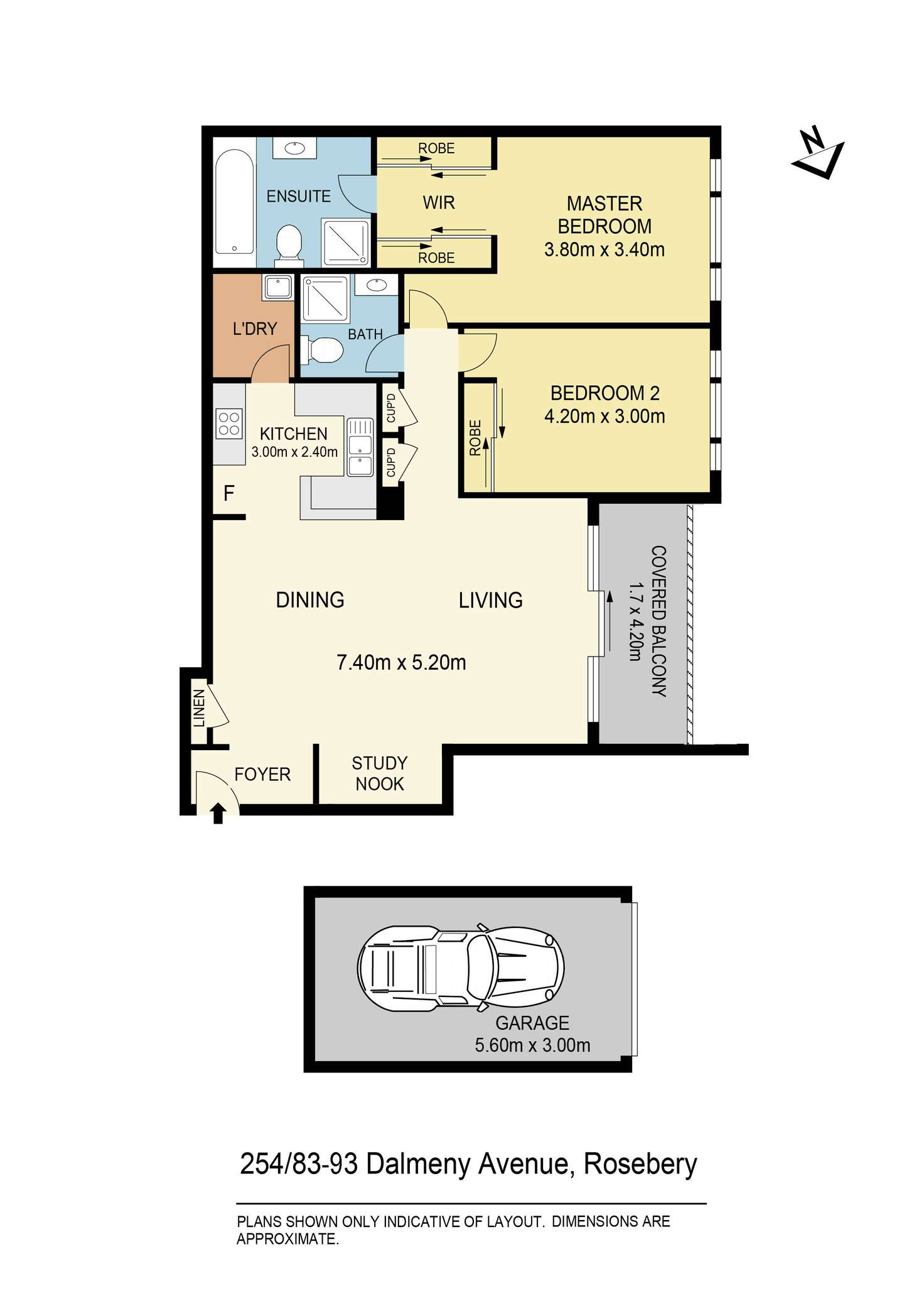 Floorplan of Homely apartment listing, 254/83-93 Dalmeny Avenue, Rosebery NSW 2018