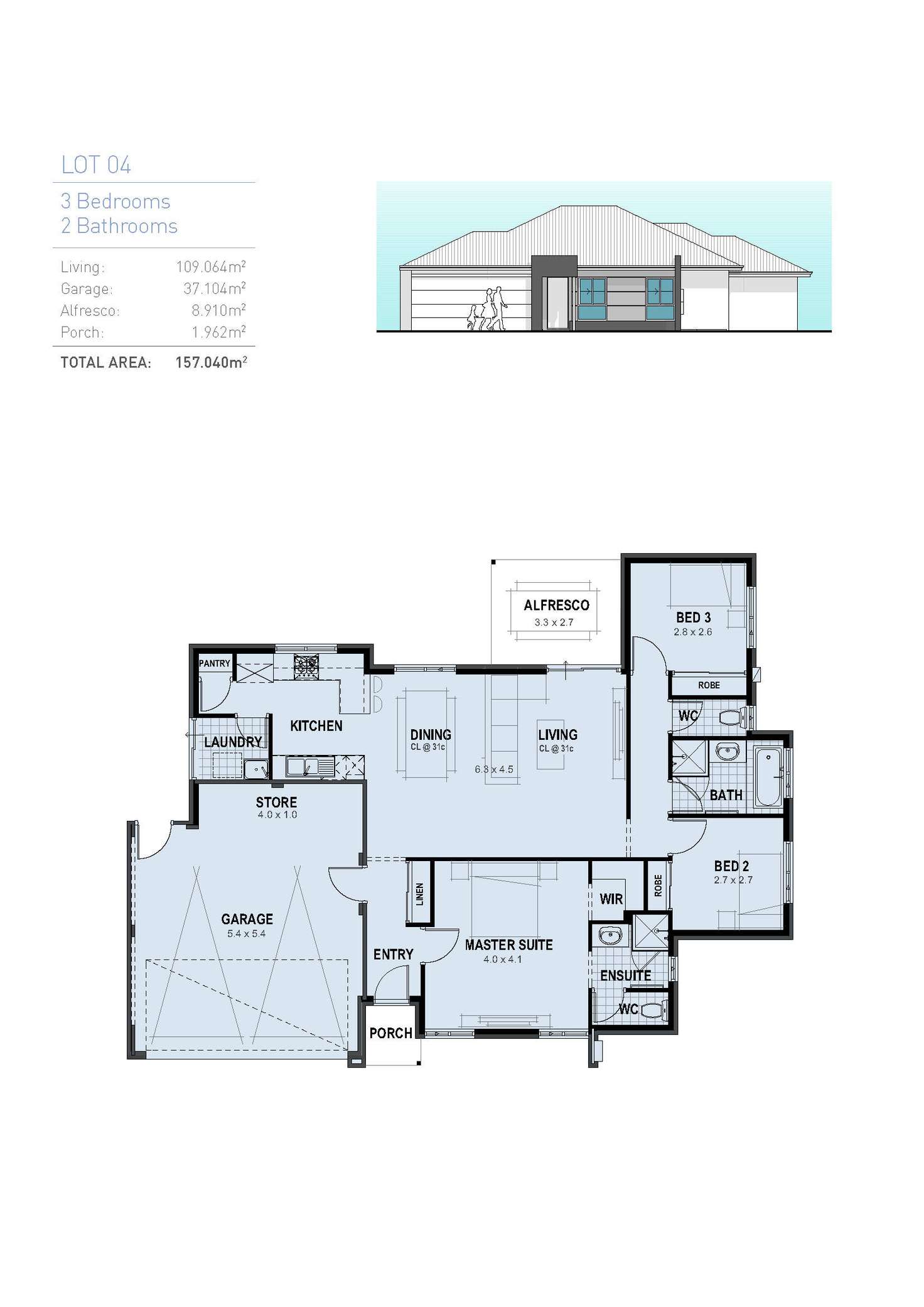 Floorplan of Homely house listing, 3/40 Larwood Crescent, High Wycombe WA 6057