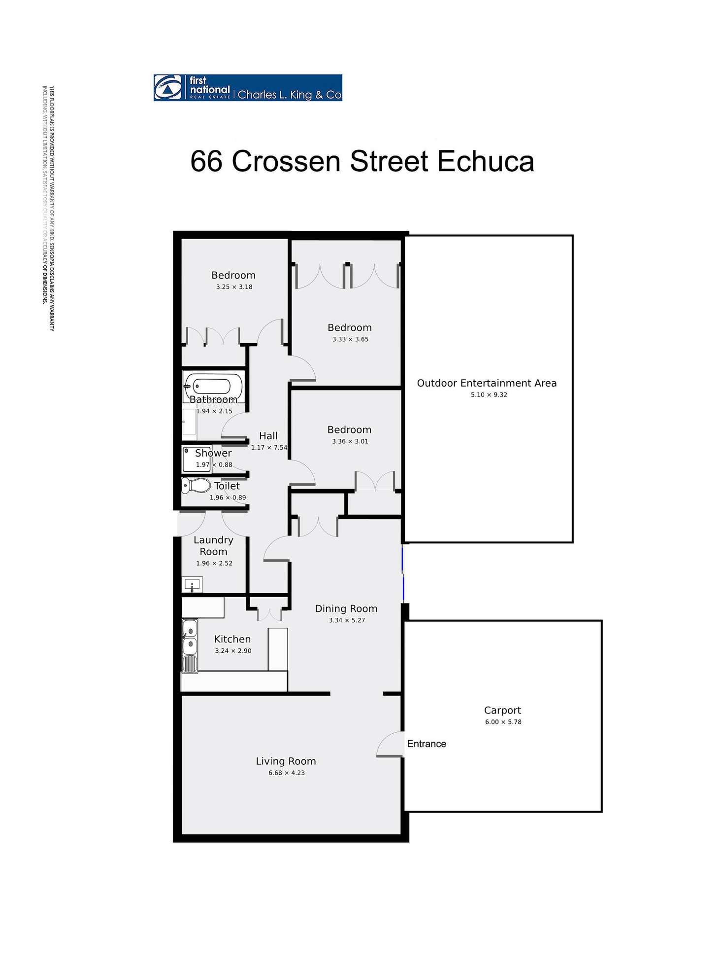 Floorplan of Homely house listing, 66 Crossen Street, Echuca VIC 3564