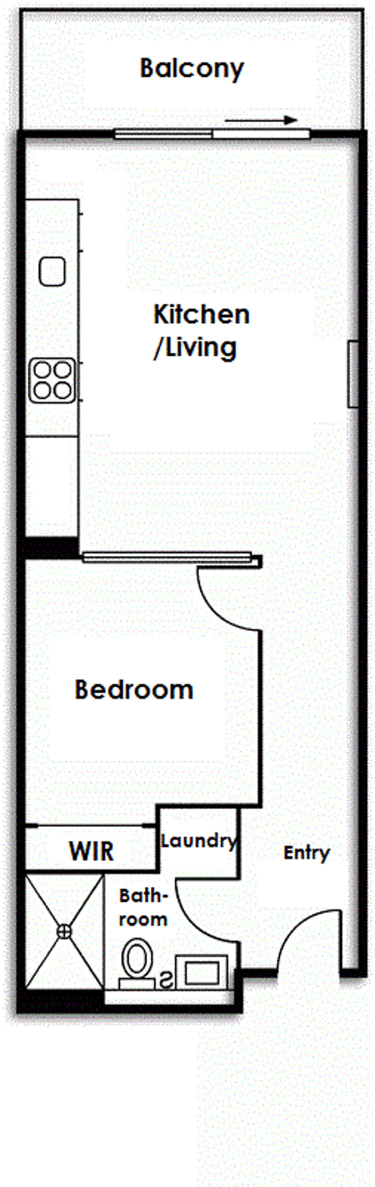 Floorplan of Homely apartment listing, 2204/3 Yarra Street, South Yarra VIC 3141