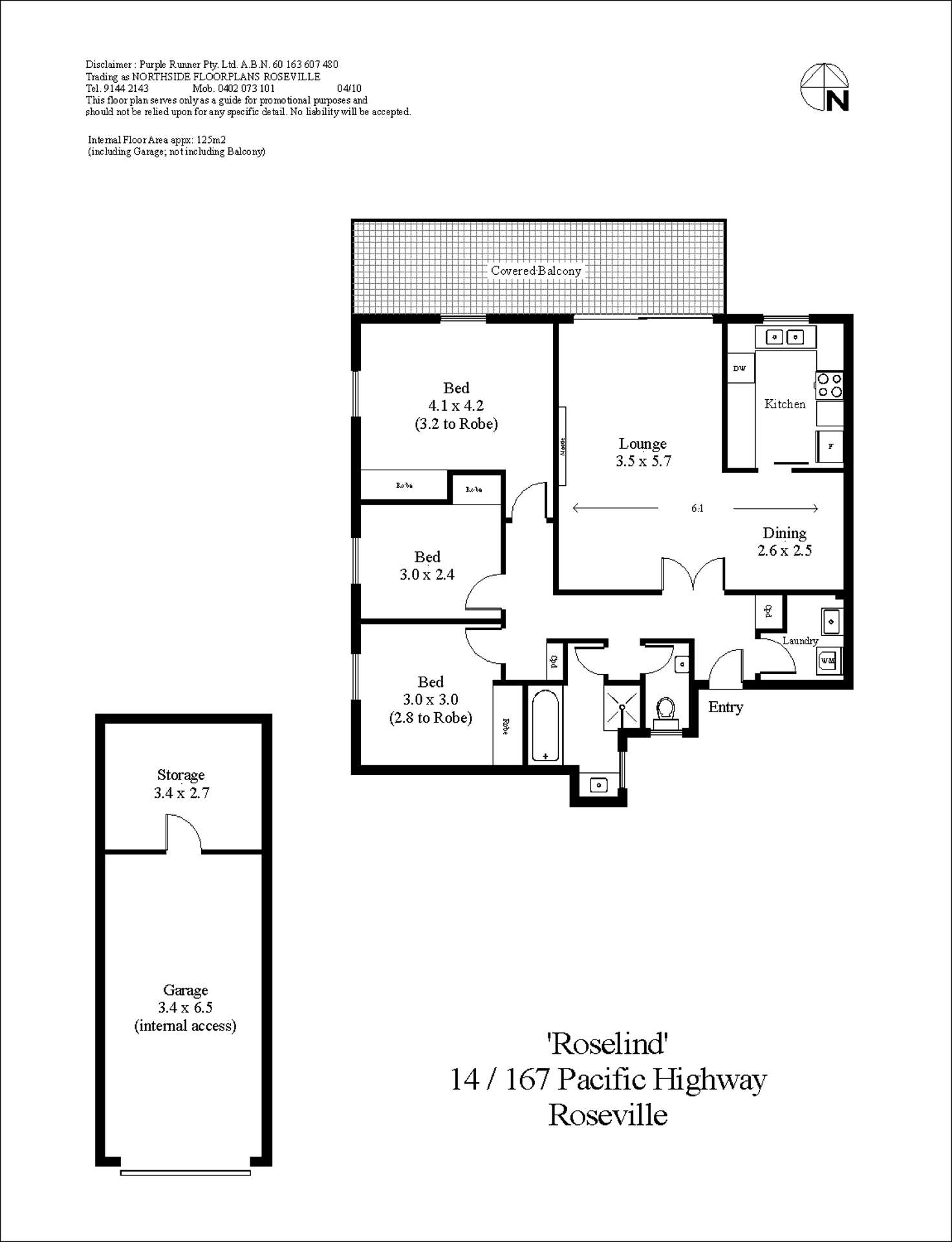 Floorplan of Homely apartment listing, 14/167 Pacific Highway, Roseville NSW 2069