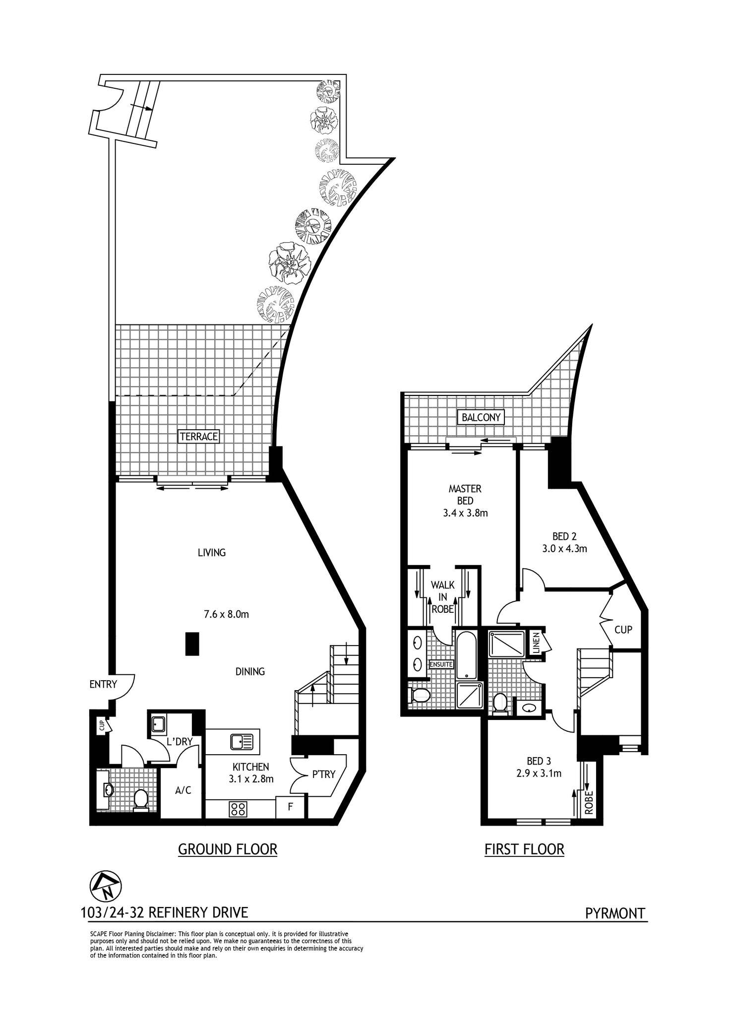 Floorplan of Homely apartment listing, 103/32 Refinery Drive, Pyrmont NSW 2009
