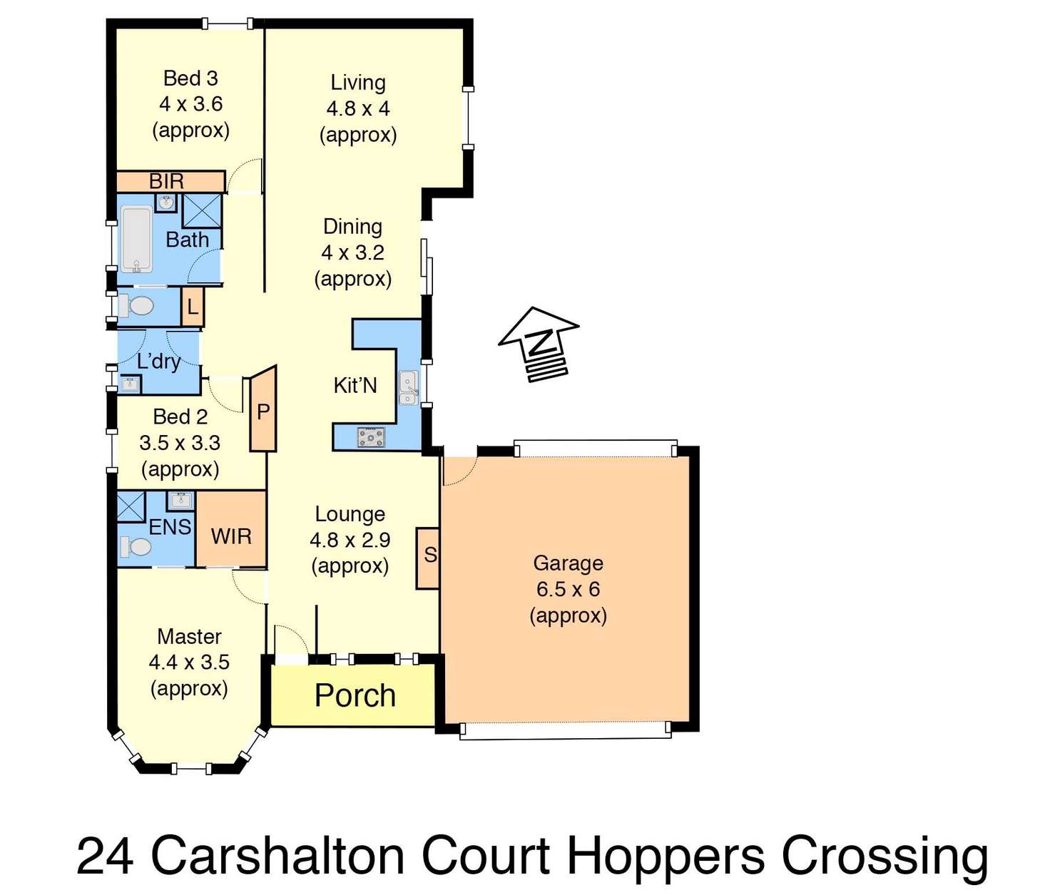 Floorplan of Homely house listing, 24 Carshalton Court, Hoppers Crossing VIC 3029