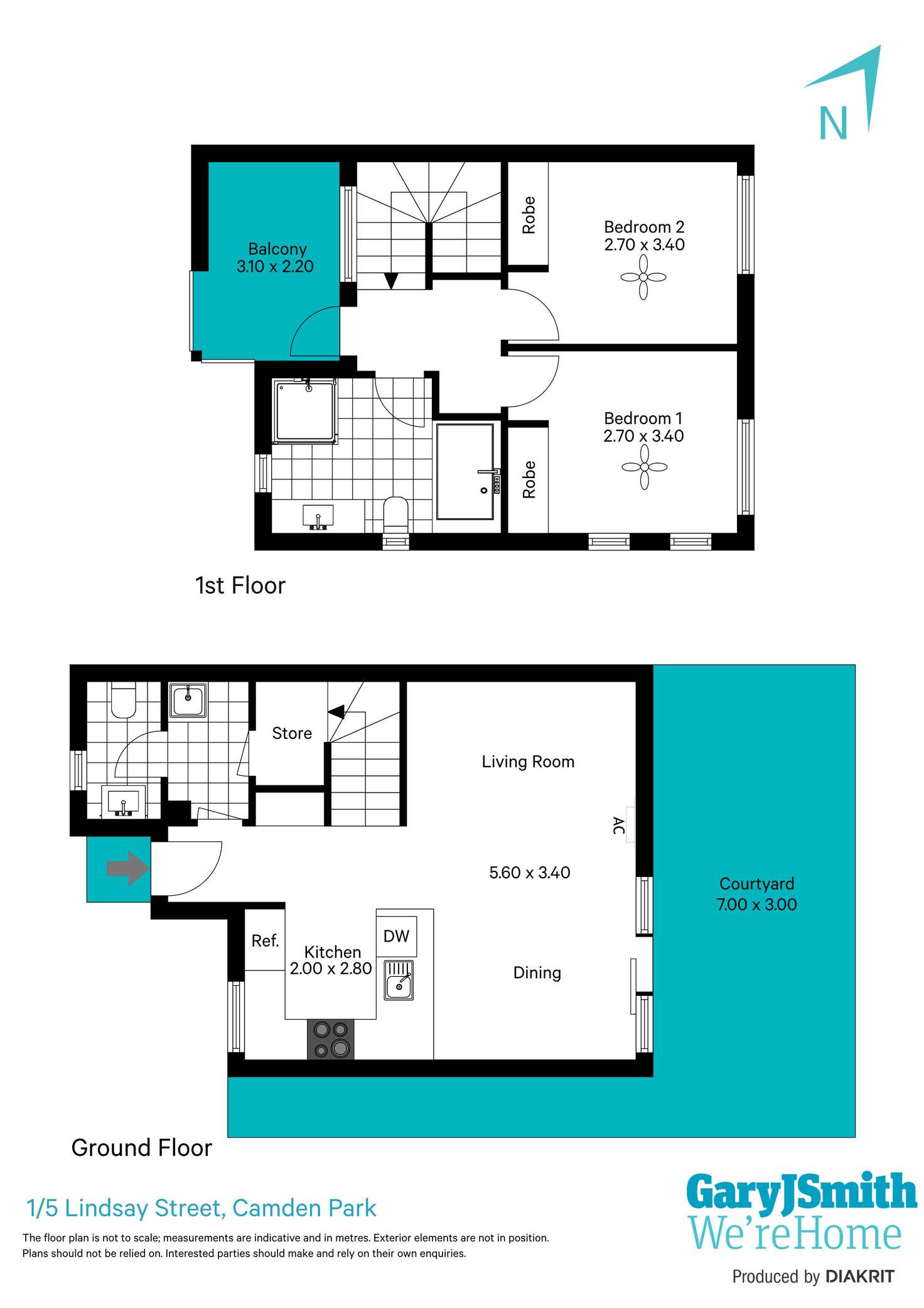 Floorplan of Homely townhouse listing, 1/5 Lindsay Street, Camden Park SA 5038