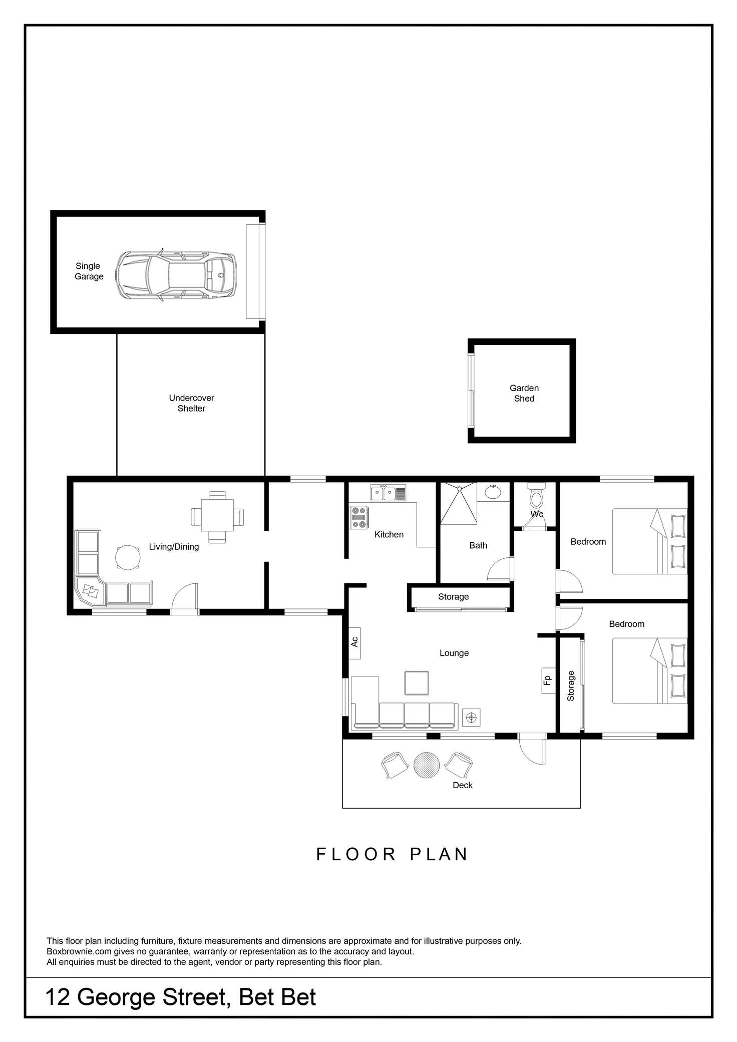 Floorplan of Homely house listing, 12 George Street Bet Bet Via, Dunolly VIC 3472