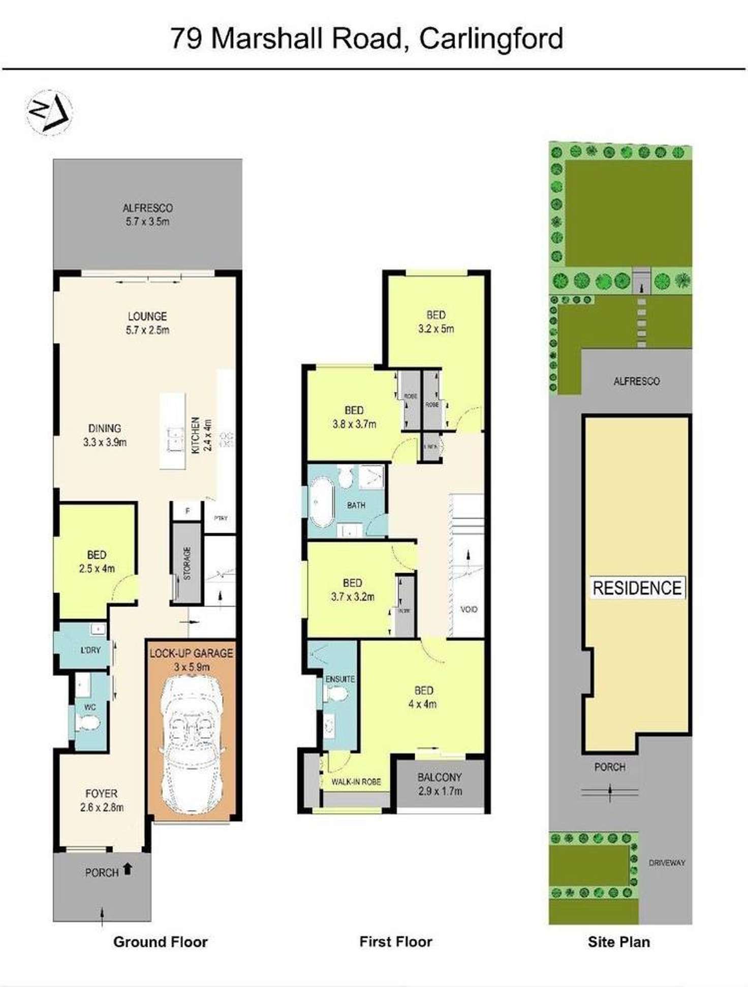 Floorplan of Homely semiDetached listing, 79 Marshall Road, Carlingford NSW 2118