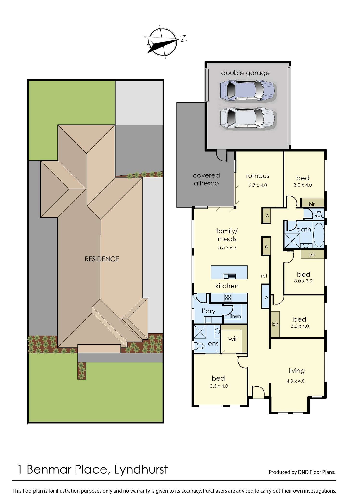 Floorplan of Homely house listing, 1 Benmar Place, Lyndhurst VIC 3975