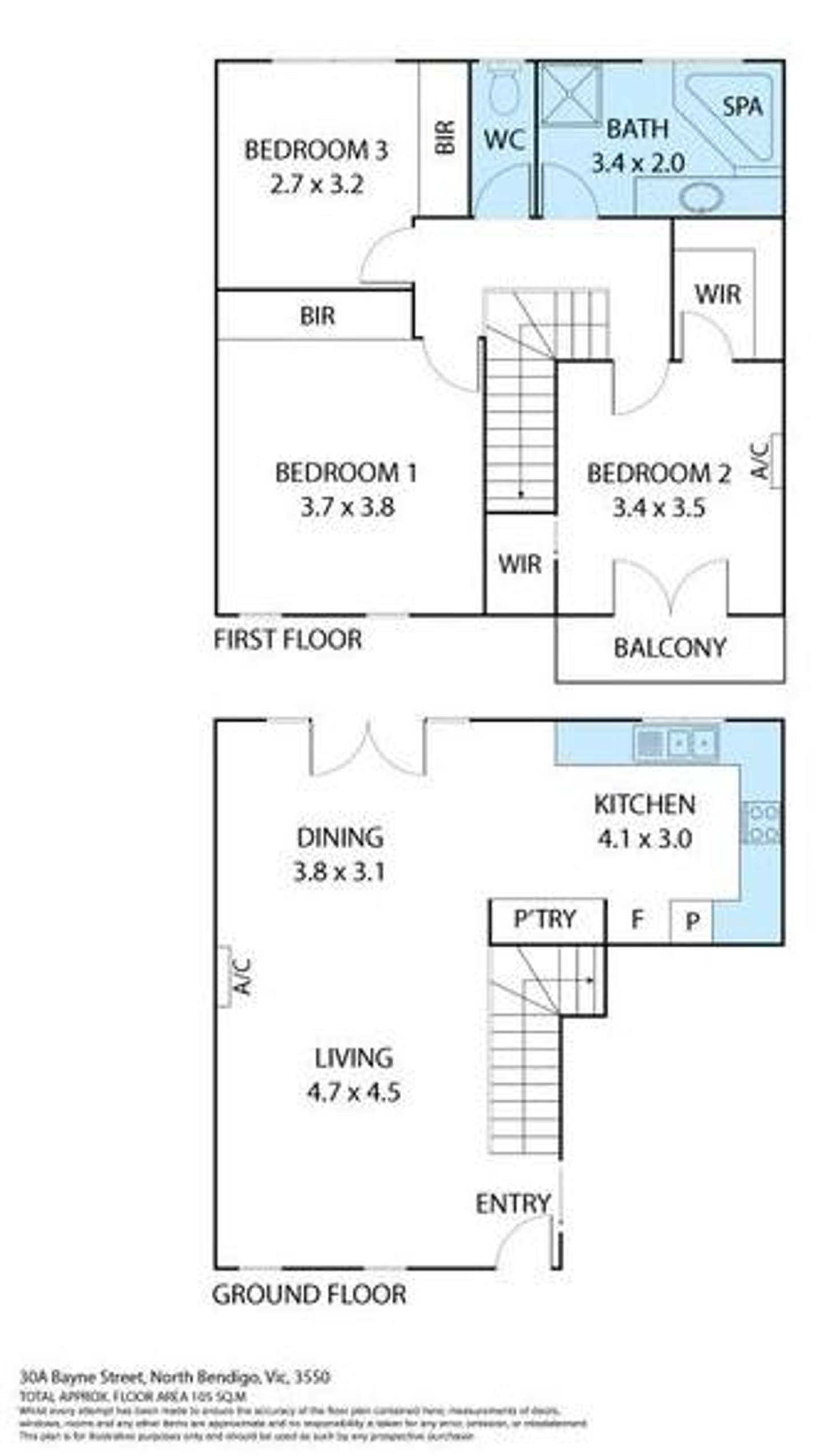 Floorplan of Homely house listing, 30A Bayne Street, North Bendigo VIC 3550