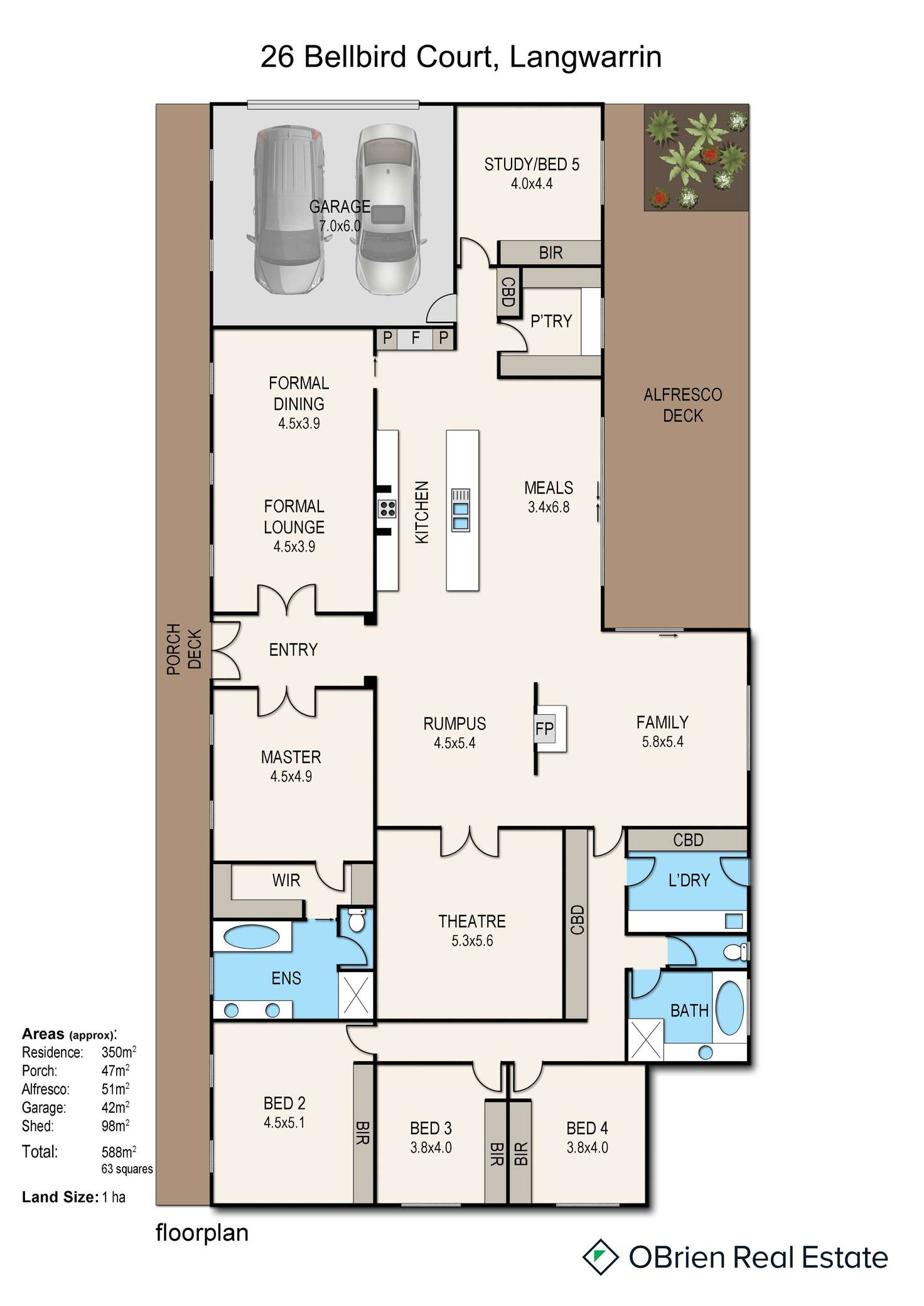 Floorplan of Homely acreageSemiRural listing, 26 Bellbird Court, Langwarrin VIC 3910