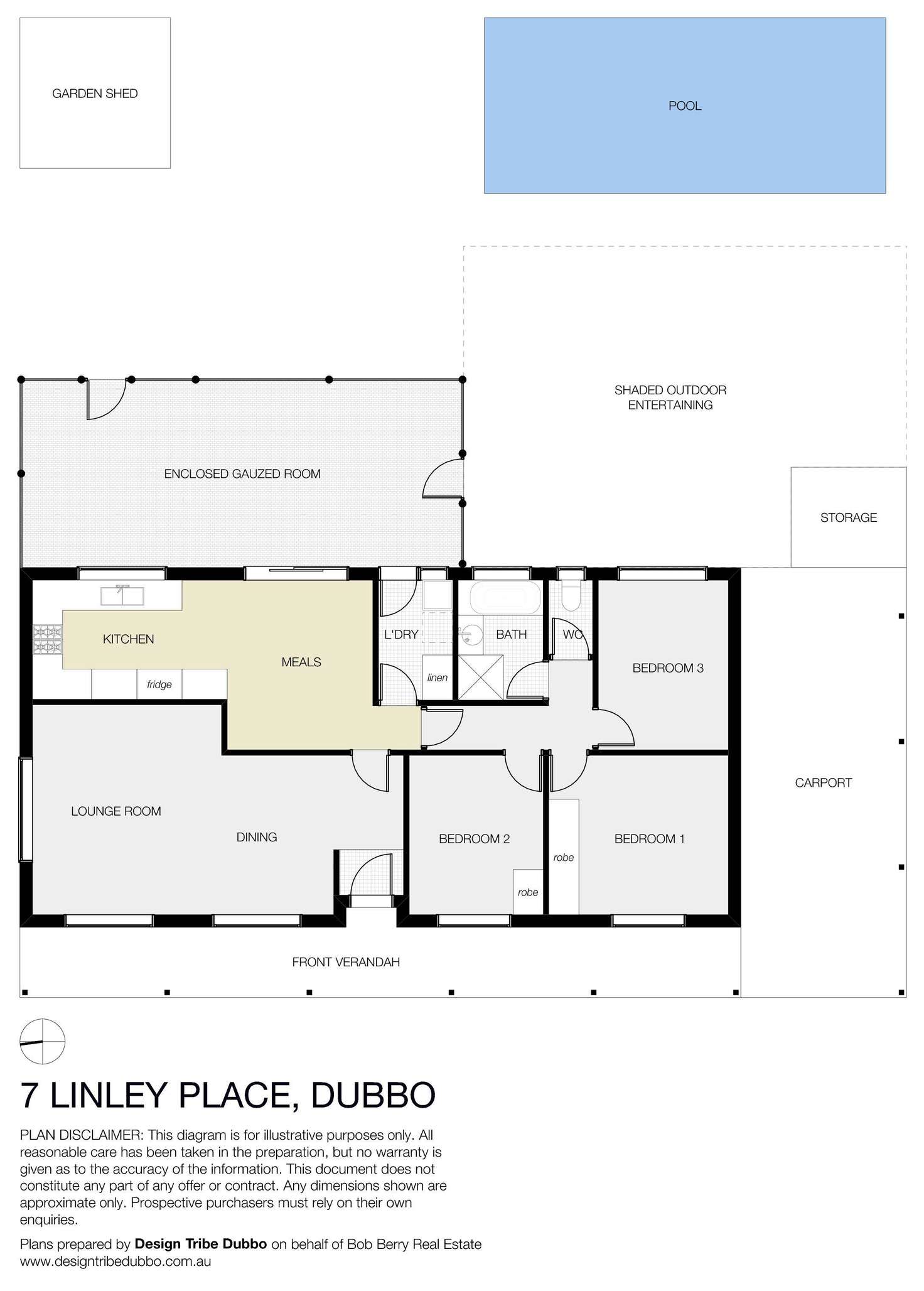 Floorplan of Homely house listing, 7 Linley Place, Dubbo NSW 2830