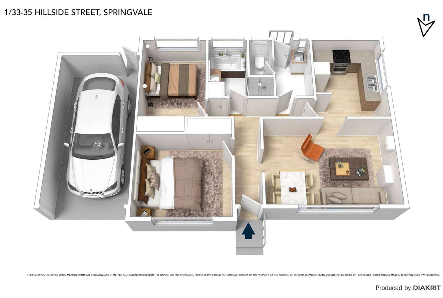 Floorplan of Homely unit listing, 1/33-35 Hillside Street, Springvale VIC 3171