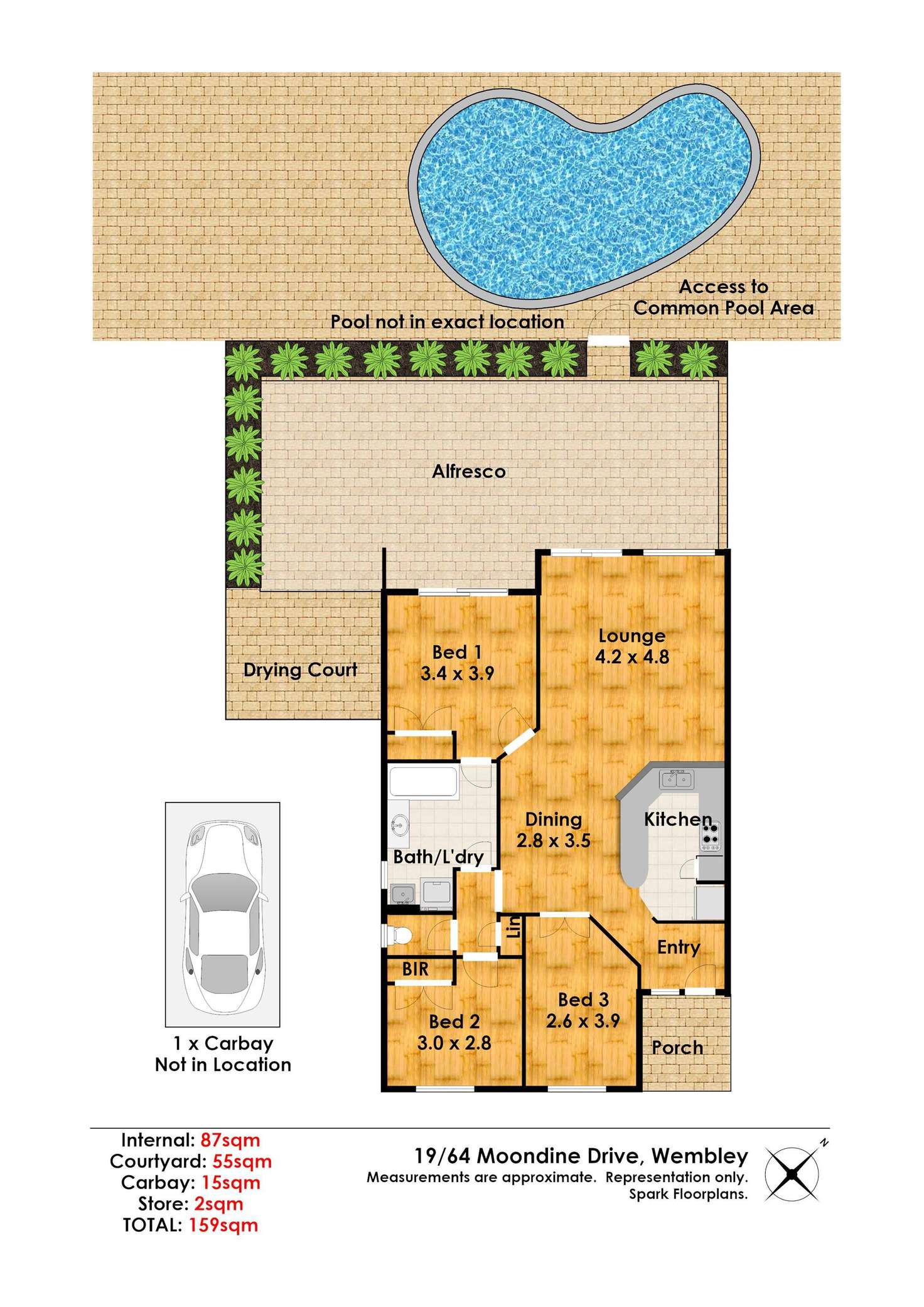 Floorplan of Homely apartment listing, 19/64 Moondine Drive, Wembley WA 6014