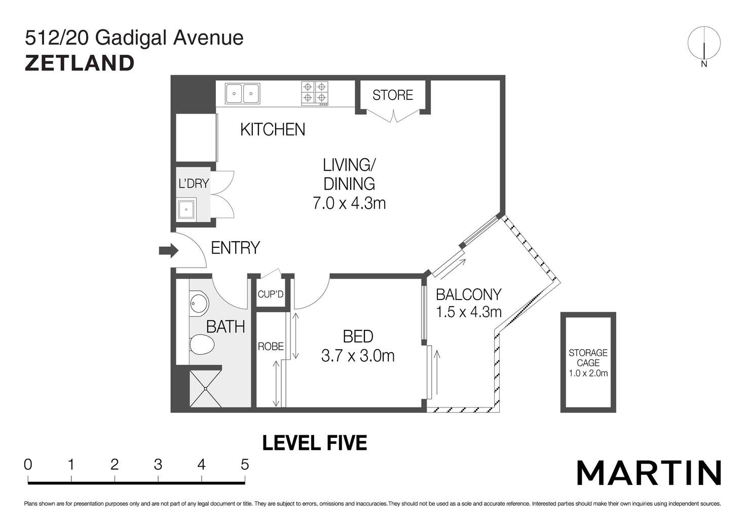 Floorplan of Homely apartment listing, 512/20 Gadigal Avenue, Zetland NSW 2017