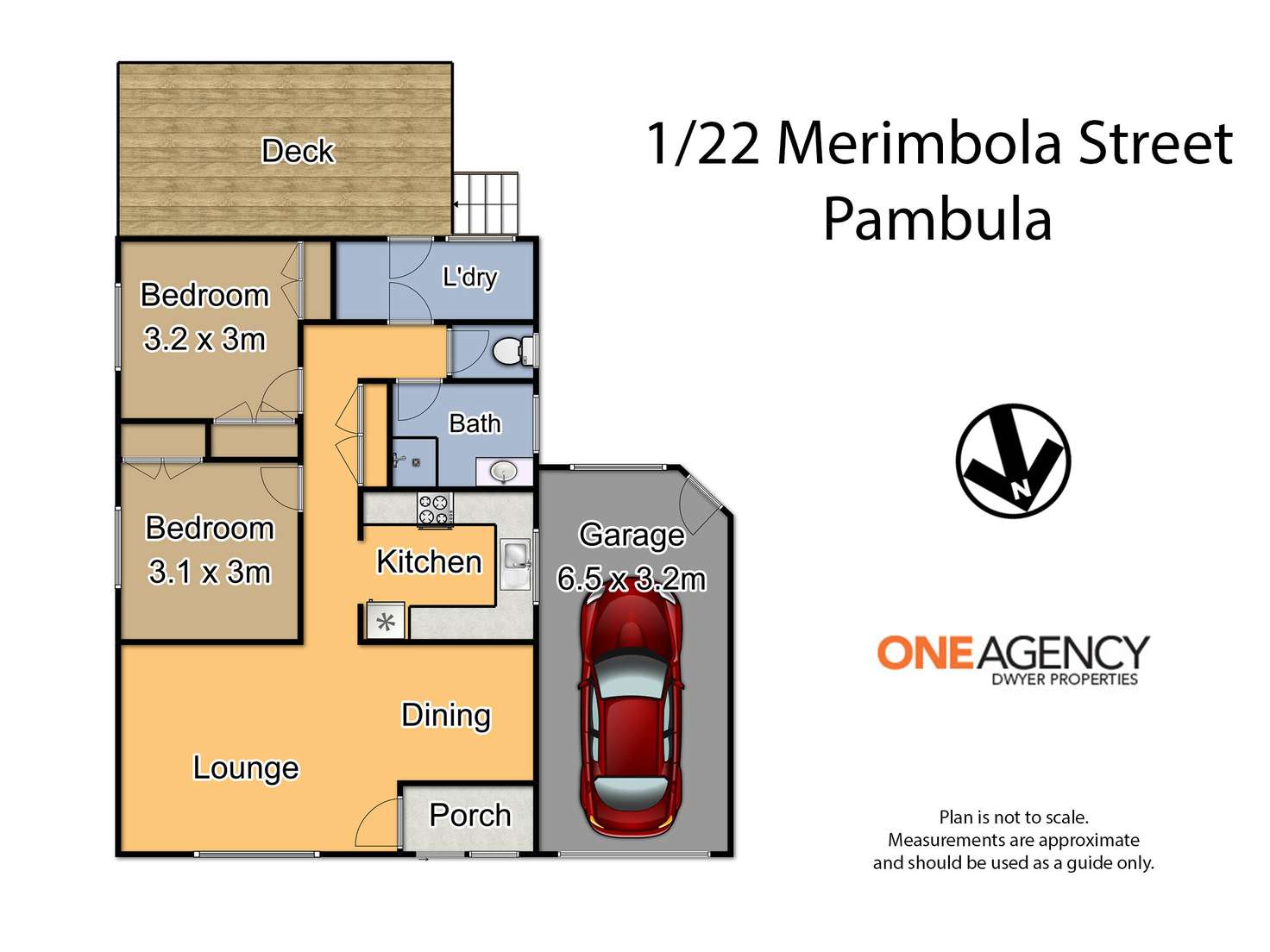 Floorplan of Homely unit listing, 1/22 Merimbola Street, Pambula NSW 2549