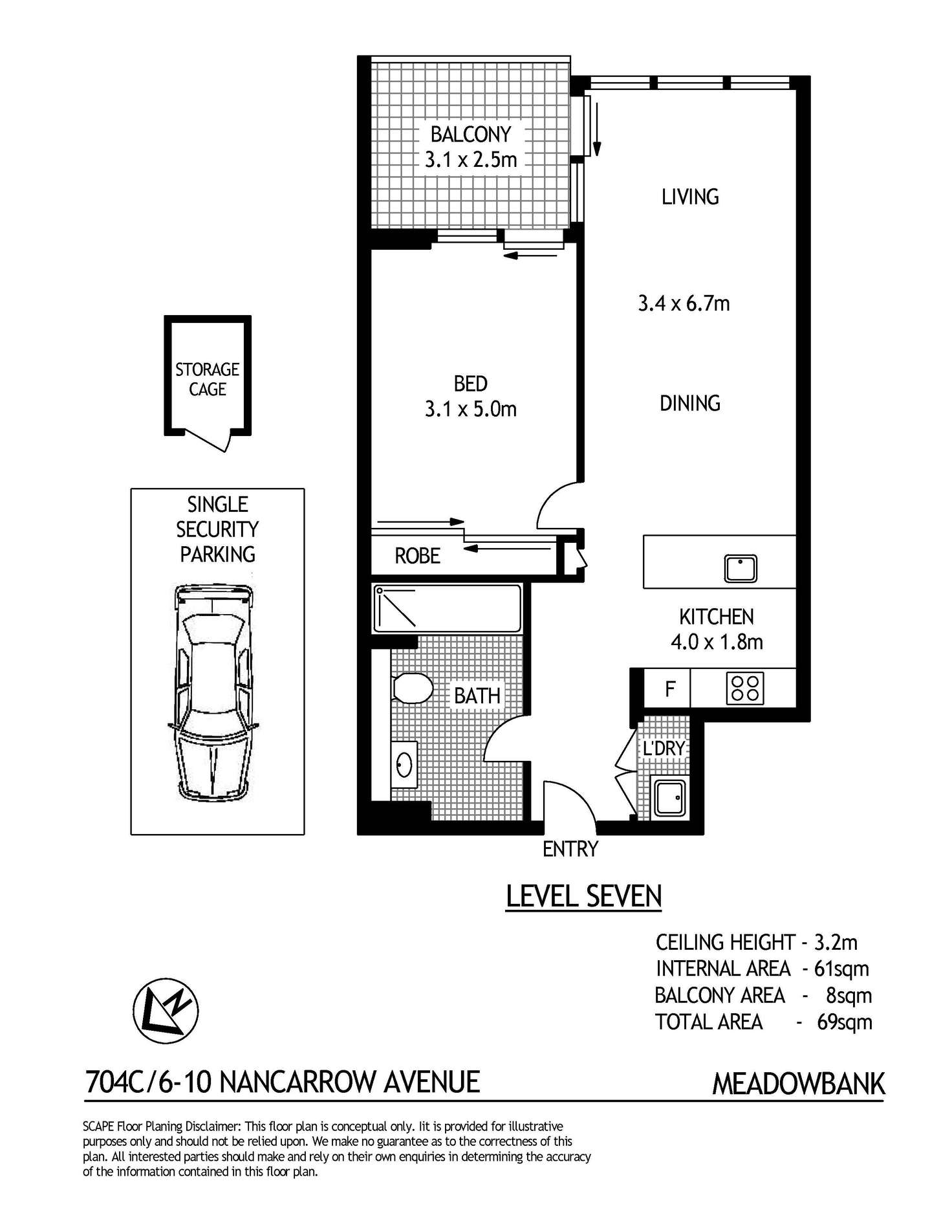 Floorplan of Homely apartment listing, 704C/6-10 Nancarrow Avenue, Meadowbank NSW 2114