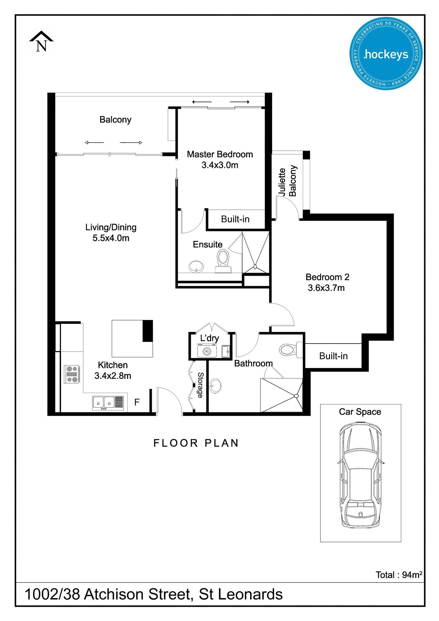 Floorplan of Homely apartment listing, 1002/38 Atchison Street, St Leonards NSW 2065