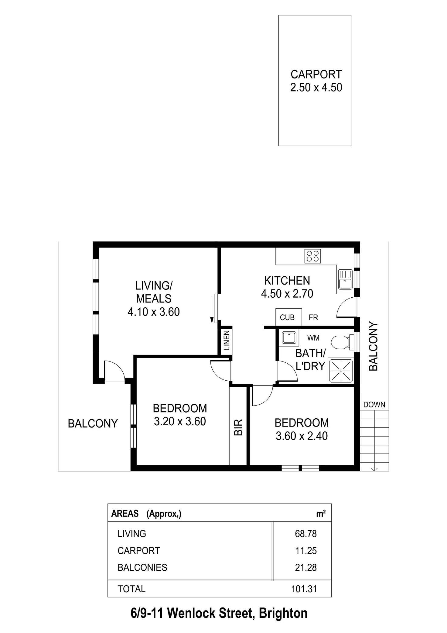 Floorplan of Homely unit listing, 6/9-11 Wenlock Street, Brighton SA 5048