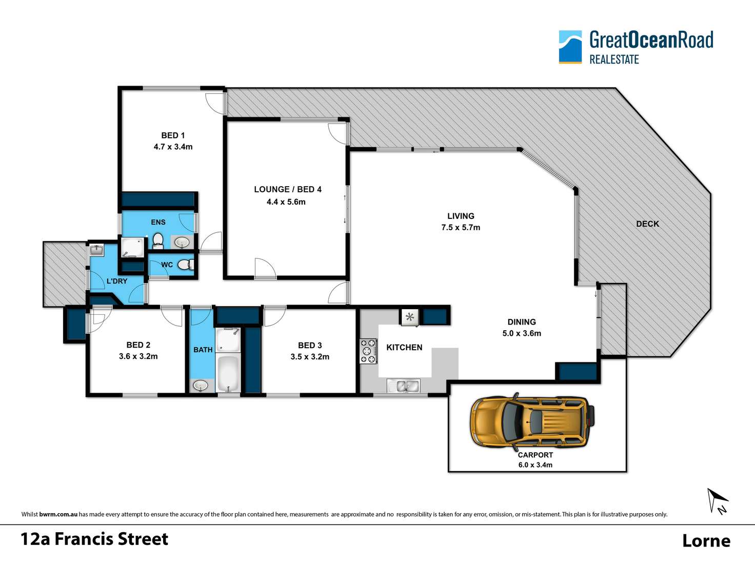 Floorplan of Homely house listing, 12A Francis Street, Lorne VIC 3232