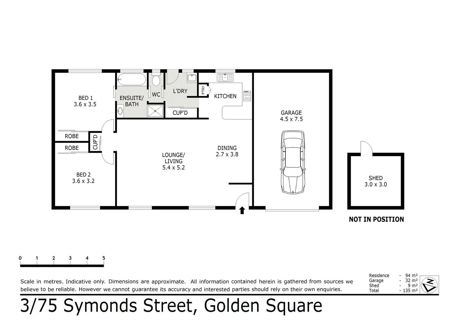 Floorplan of Homely unit listing, 3/75 Symonds Street, Golden Square VIC 3555